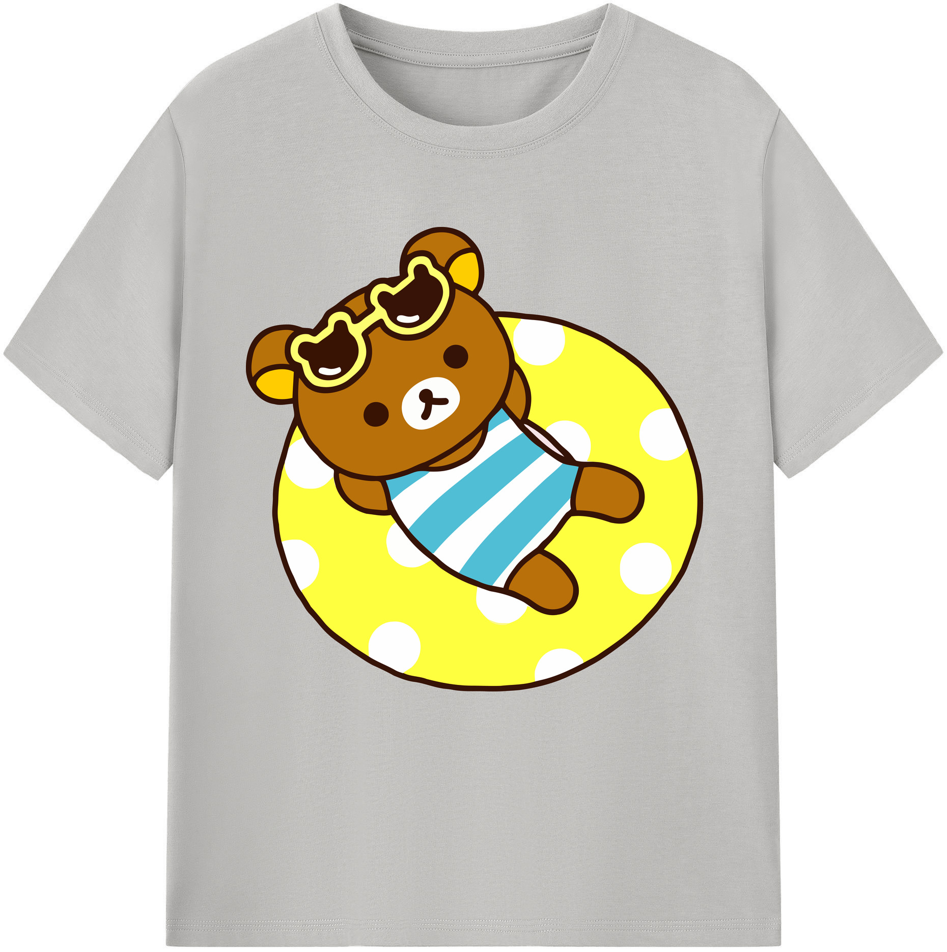 （画像用） リラックマ リラックマ キイロイトリ Rilakkuma Korilakkuma Kiiroitori 綿100％半袖Tシャツ（フロントプリント）