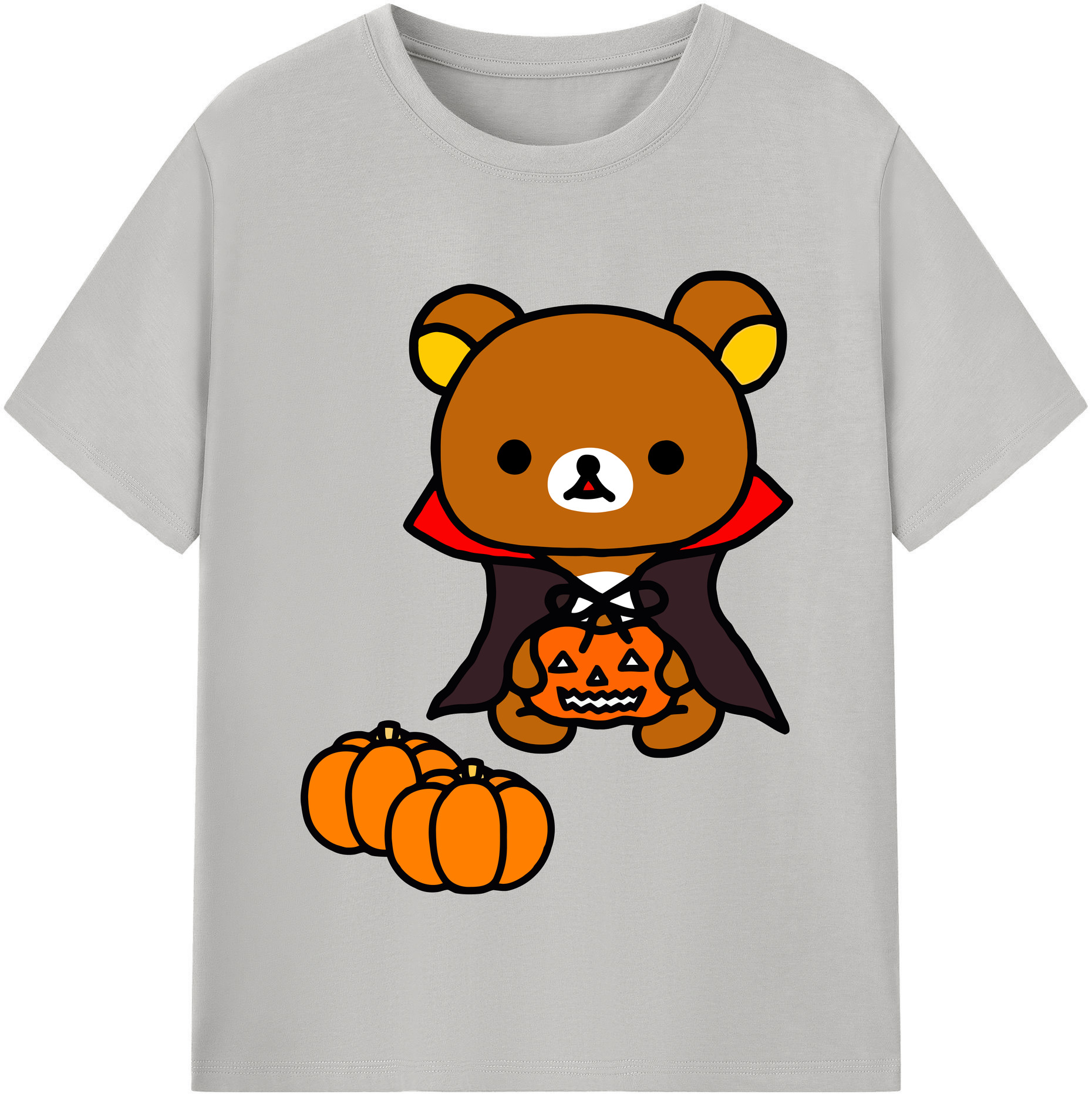 （画像用） リラックマ リラックマ キイロイトリ Rilakkuma Korilakkuma Kiiroitori 綿100％半袖Tシャツ（フロントプリント）