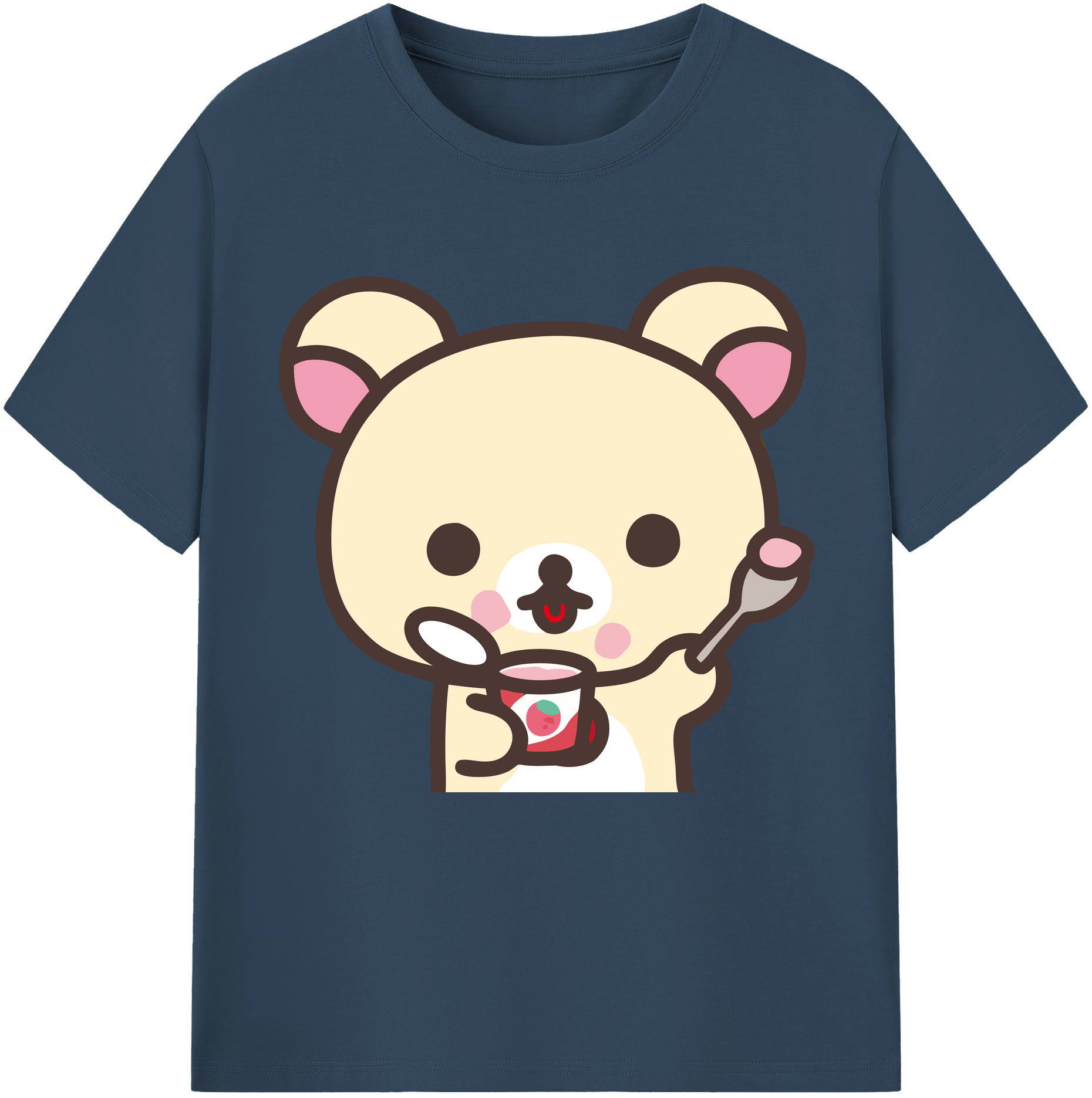 （画像用） リラックマ リラックマ キイロイトリ Rilakkuma Korilakkuma Kiiroitori 綿100％半袖Tシャツ（フロントプリント）