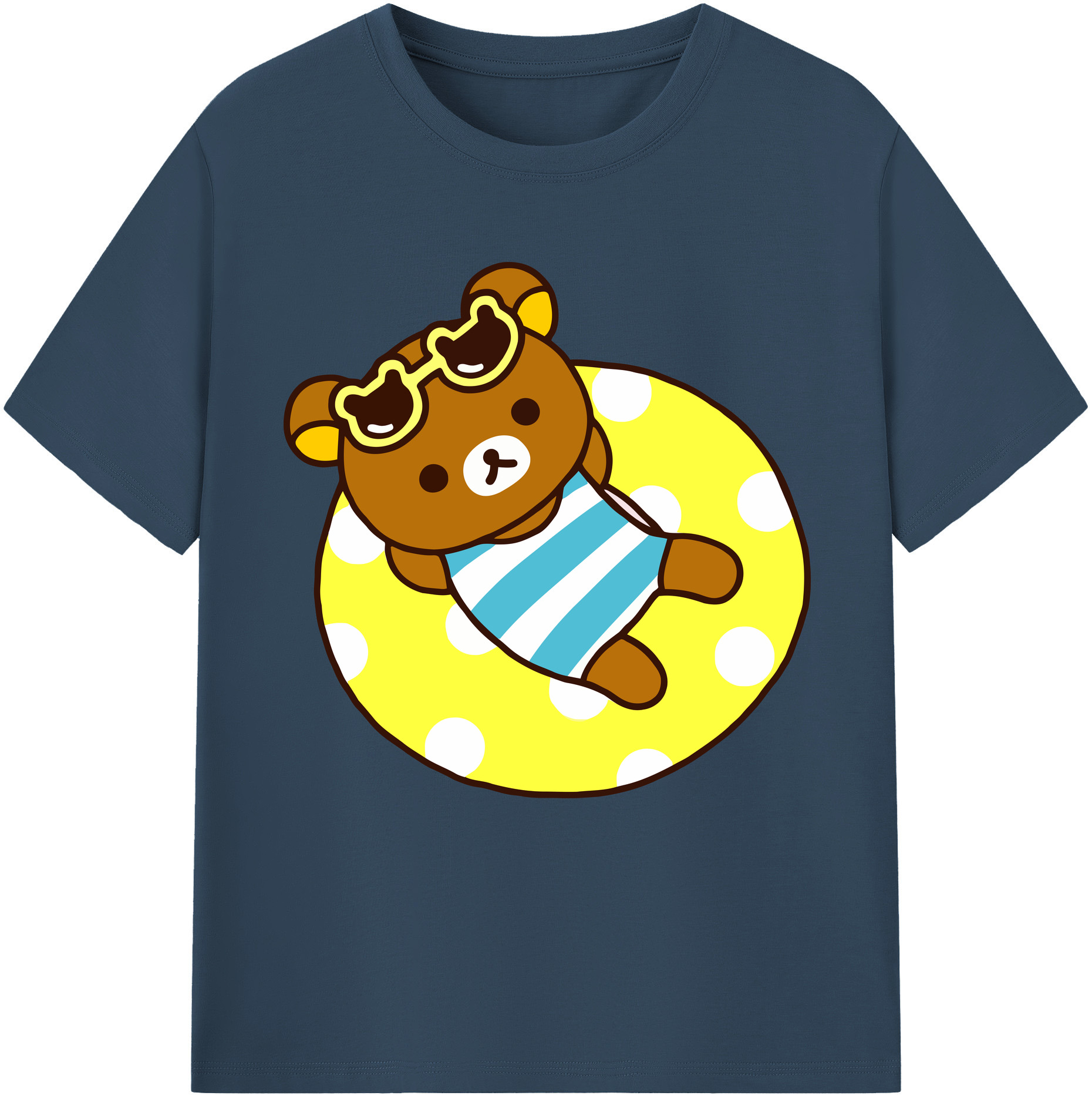 （画像用） リラックマ リラックマ キイロイトリ Rilakkuma Korilakkuma Kiiroitori 綿100％半袖Tシャツ（フロントプリント）