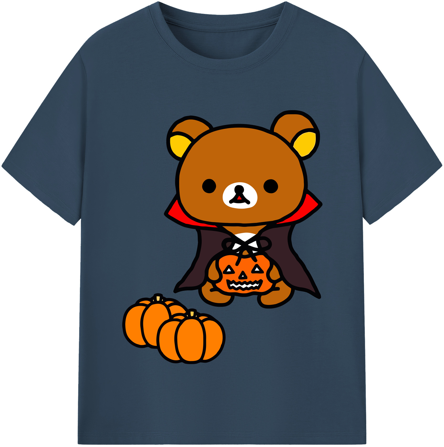 （画像用） リラックマ リラックマ キイロイトリ Rilakkuma Korilakkuma Kiiroitori 綿100％半袖Tシャツ（フロントプリント）