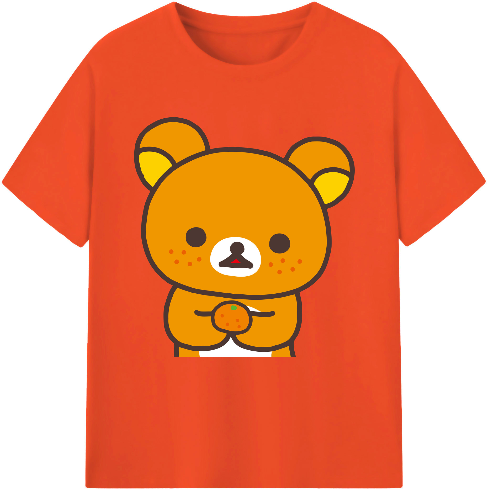 （画像用） リラックマ リラックマ キイロイトリ Rilakkuma Korilakkuma Kiiroitori 綿100％半袖Tシャツ（フロントプリント）