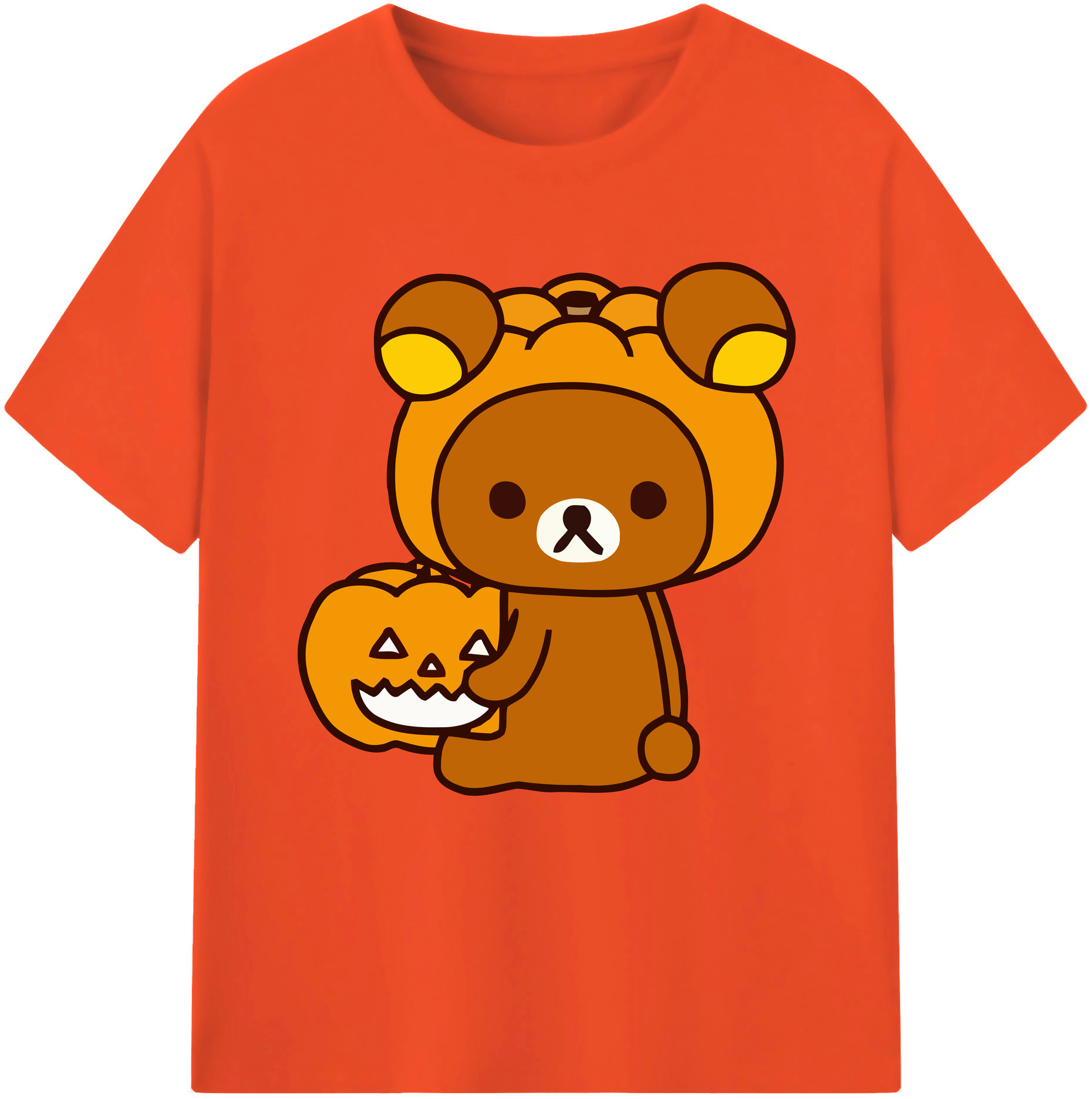 （画像用） リラックマ リラックマ キイロイトリ Rilakkuma Korilakkuma Kiiroitori 綿100％半袖Tシャツ（フロントプリント）
