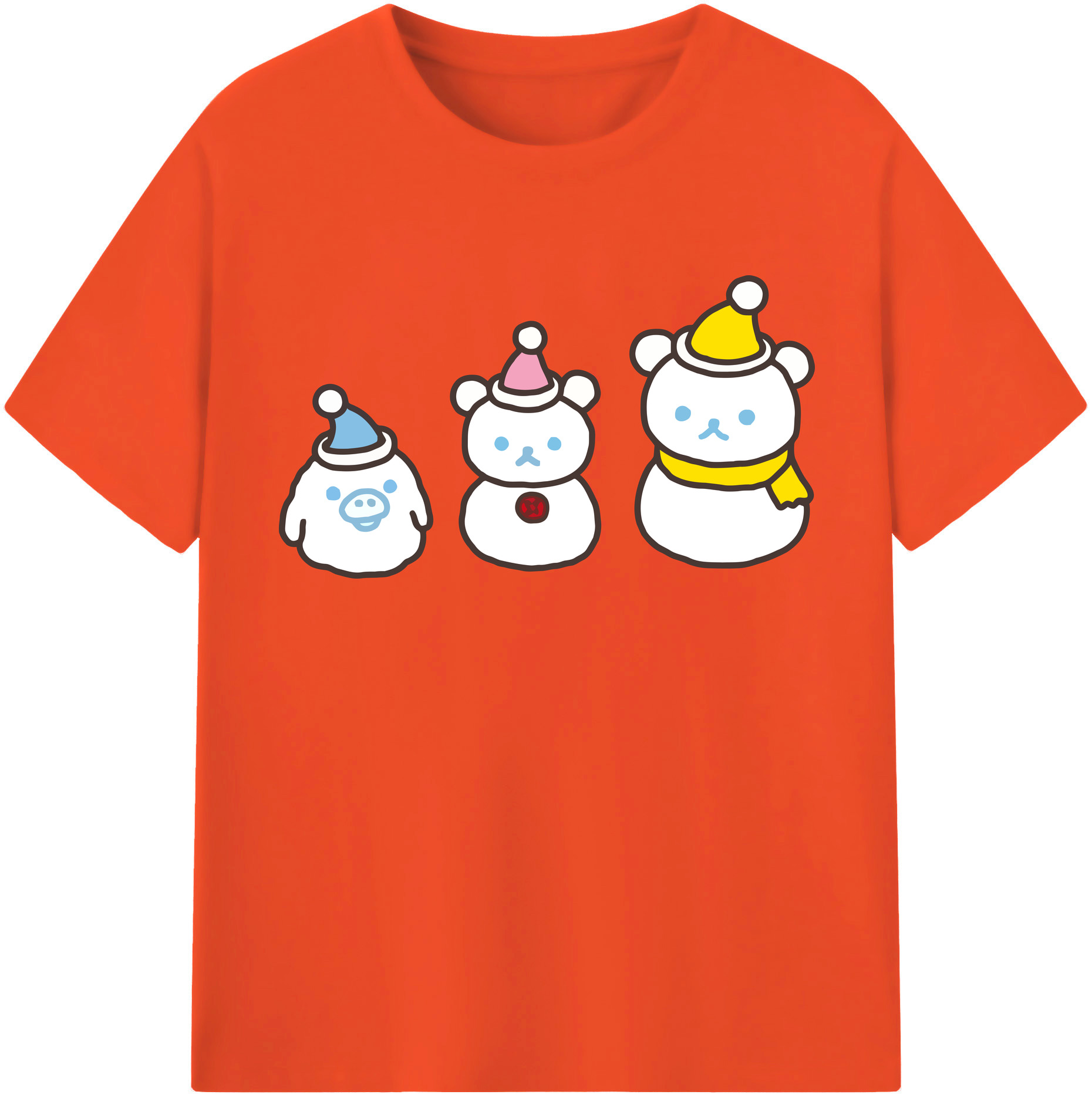 （画像用） リラックマ リラックマ キイロイトリ Rilakkuma Korilakkuma Kiiroitori 綿100％半袖Tシャツ（フロントプリント）