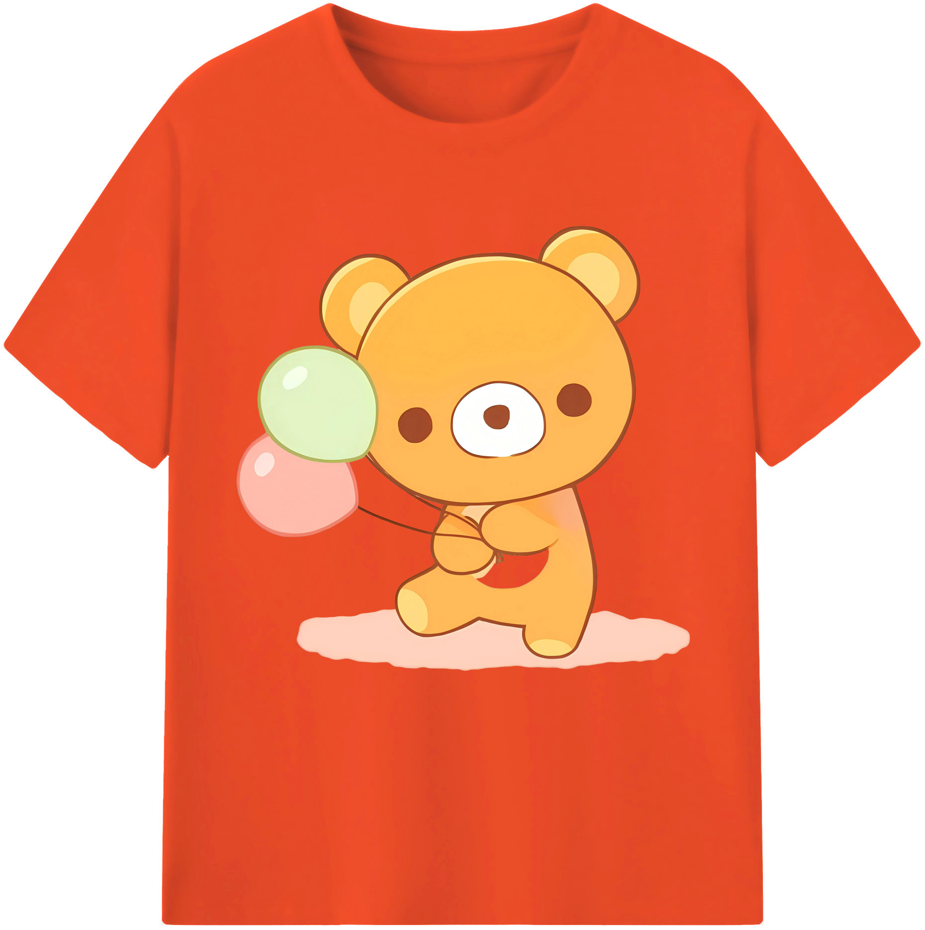 （画像用） リラックマ リラックマ キイロイトリ Rilakkuma Korilakkuma Kiiroitori 綿100％半袖Tシャツ（フロントプリント）