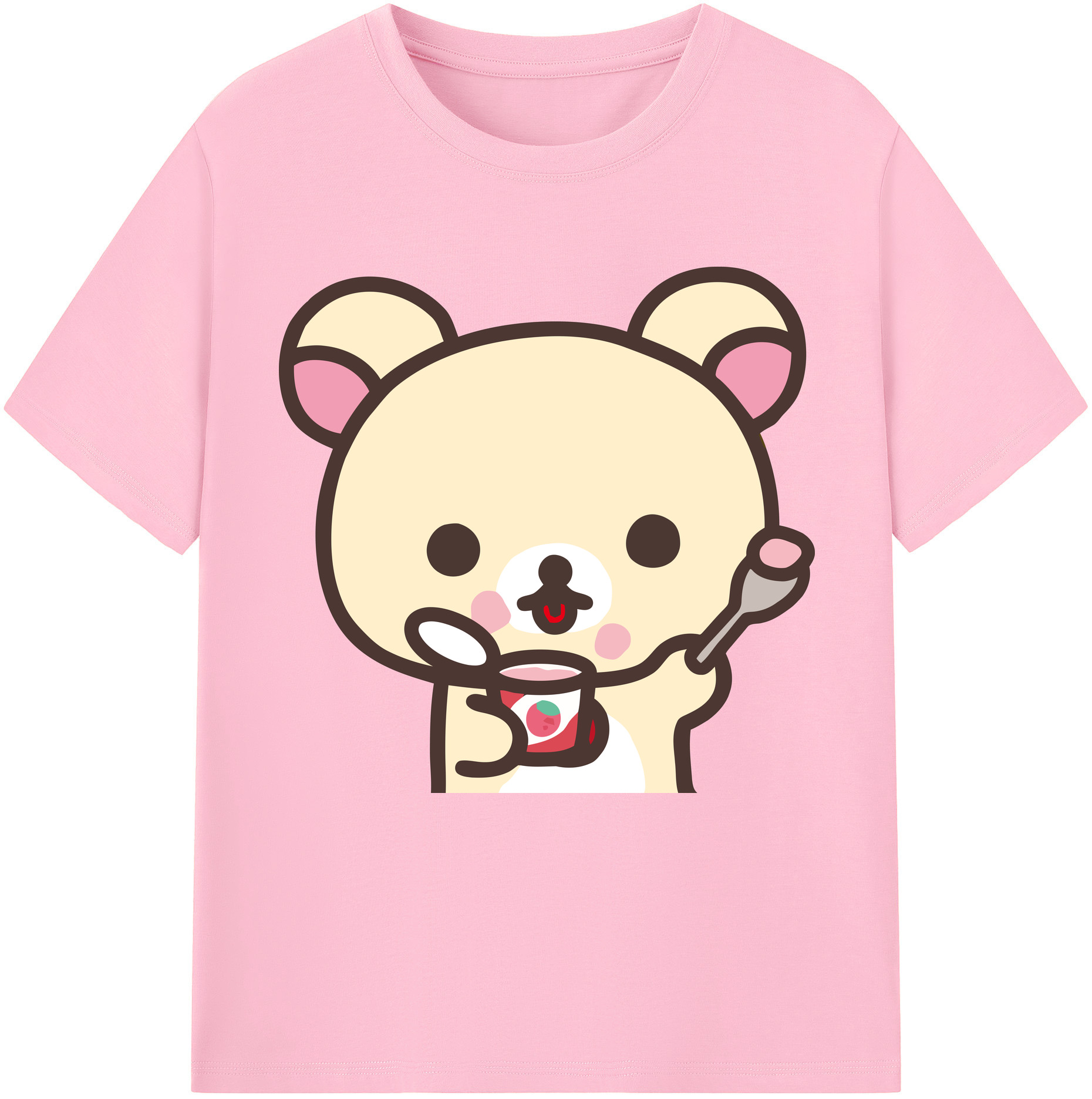（画像用） リラックマ リラックマ キイロイトリ Rilakkuma Korilakkuma Kiiroitori 綿100％半袖Tシャツ（フロントプリント）
