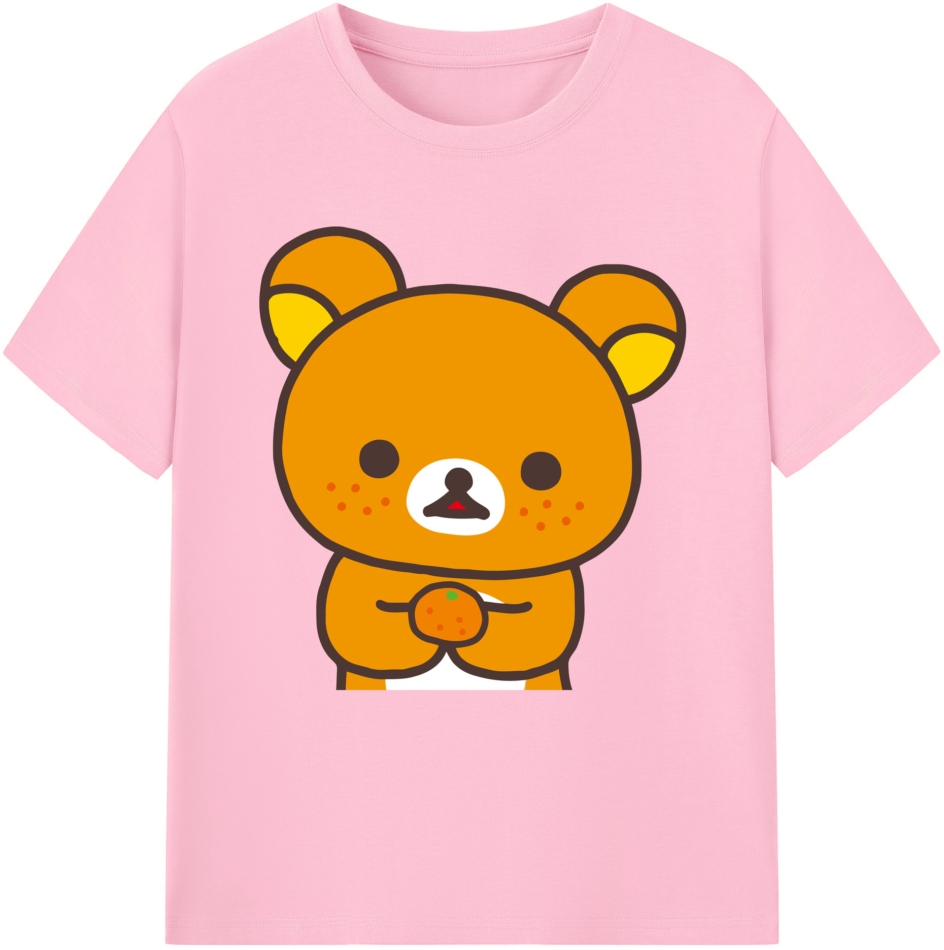 （画像用） リラックマ リラックマ キイロイトリ Rilakkuma Korilakkuma Kiiroitori 綿100％半袖Tシャツ（フロントプリント）