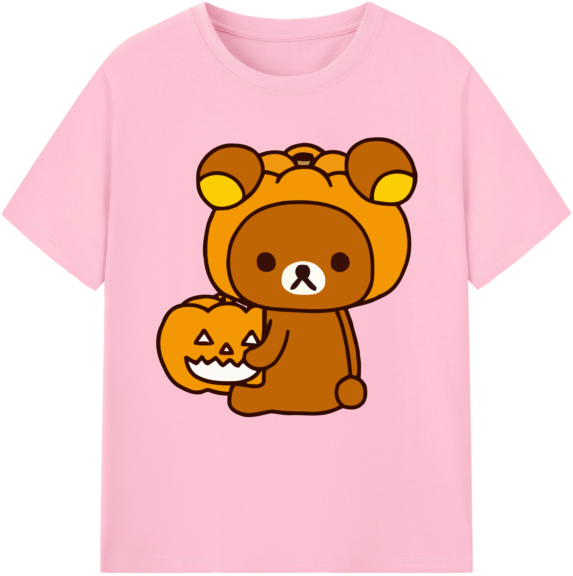 （画像用） リラックマ リラックマ キイロイトリ Rilakkuma Korilakkuma Kiiroitori 綿100％半袖Tシャツ（フロントプリント）