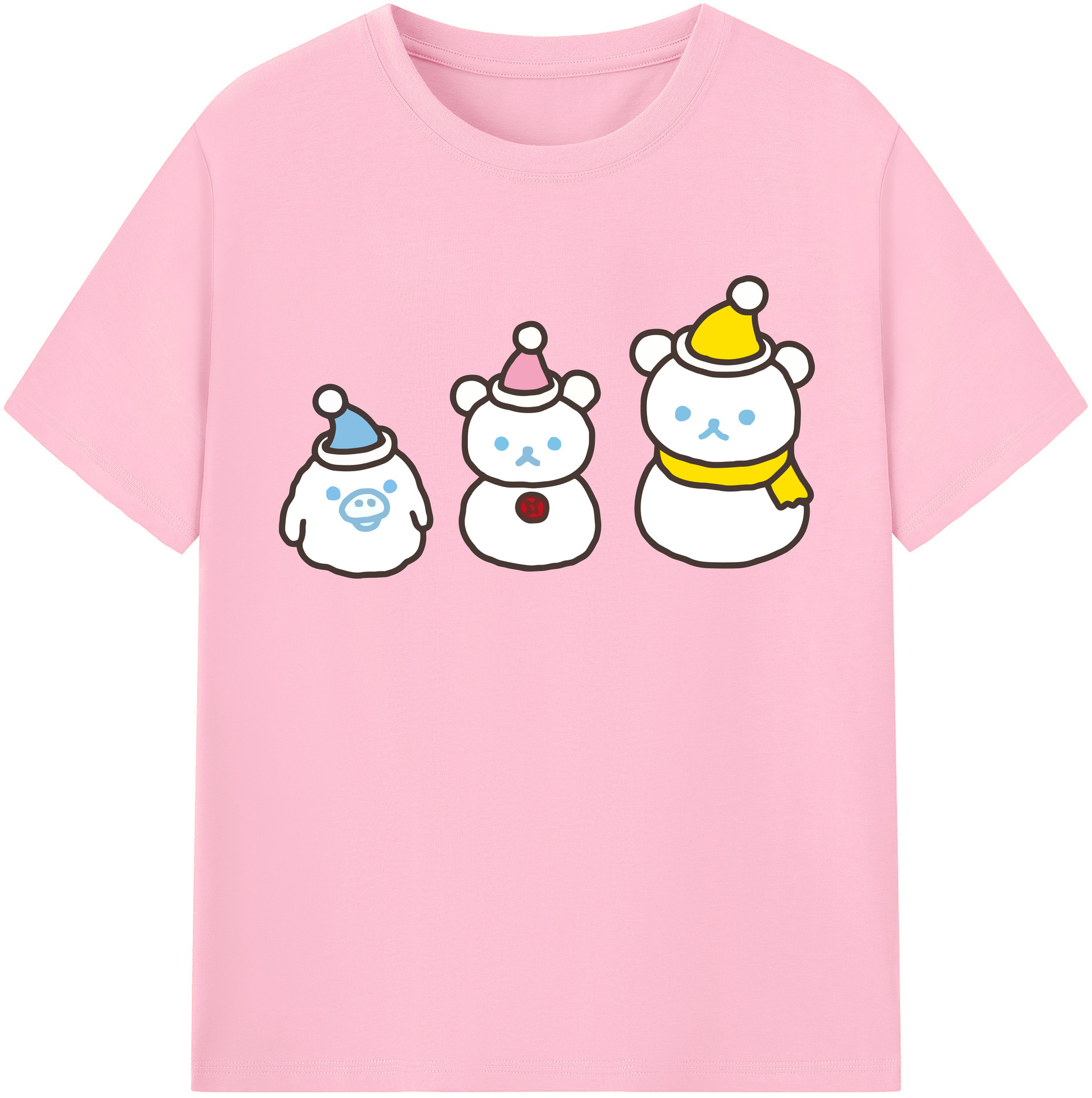 （画像用） リラックマ リラックマ キイロイトリ Rilakkuma Korilakkuma Kiiroitori 綿100％半袖Tシャツ（フロントプリント）