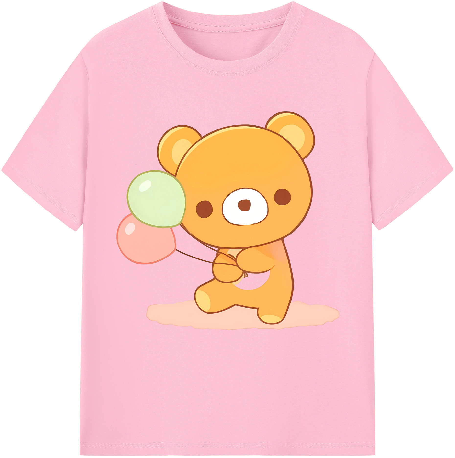 （画像用） リラックマ リラックマ キイロイトリ Rilakkuma Korilakkuma Kiiroitori 綿100％半袖Tシャツ（フロントプリント）