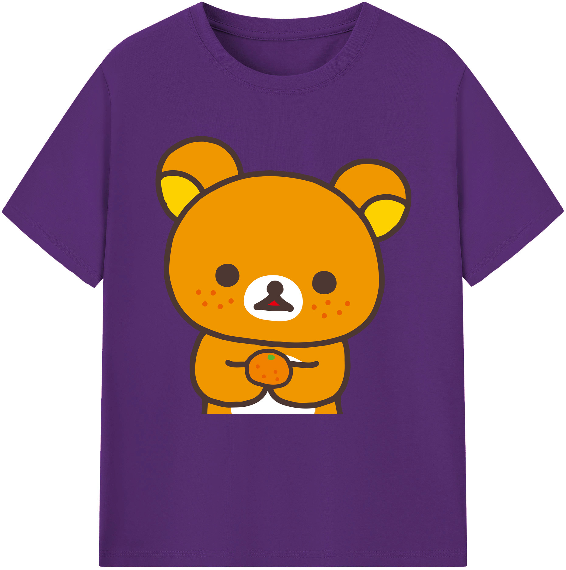 （画像用） リラックマ リラックマ キイロイトリ Rilakkuma Korilakkuma Kiiroitori 綿100％半袖Tシャツ（フロントプリント）