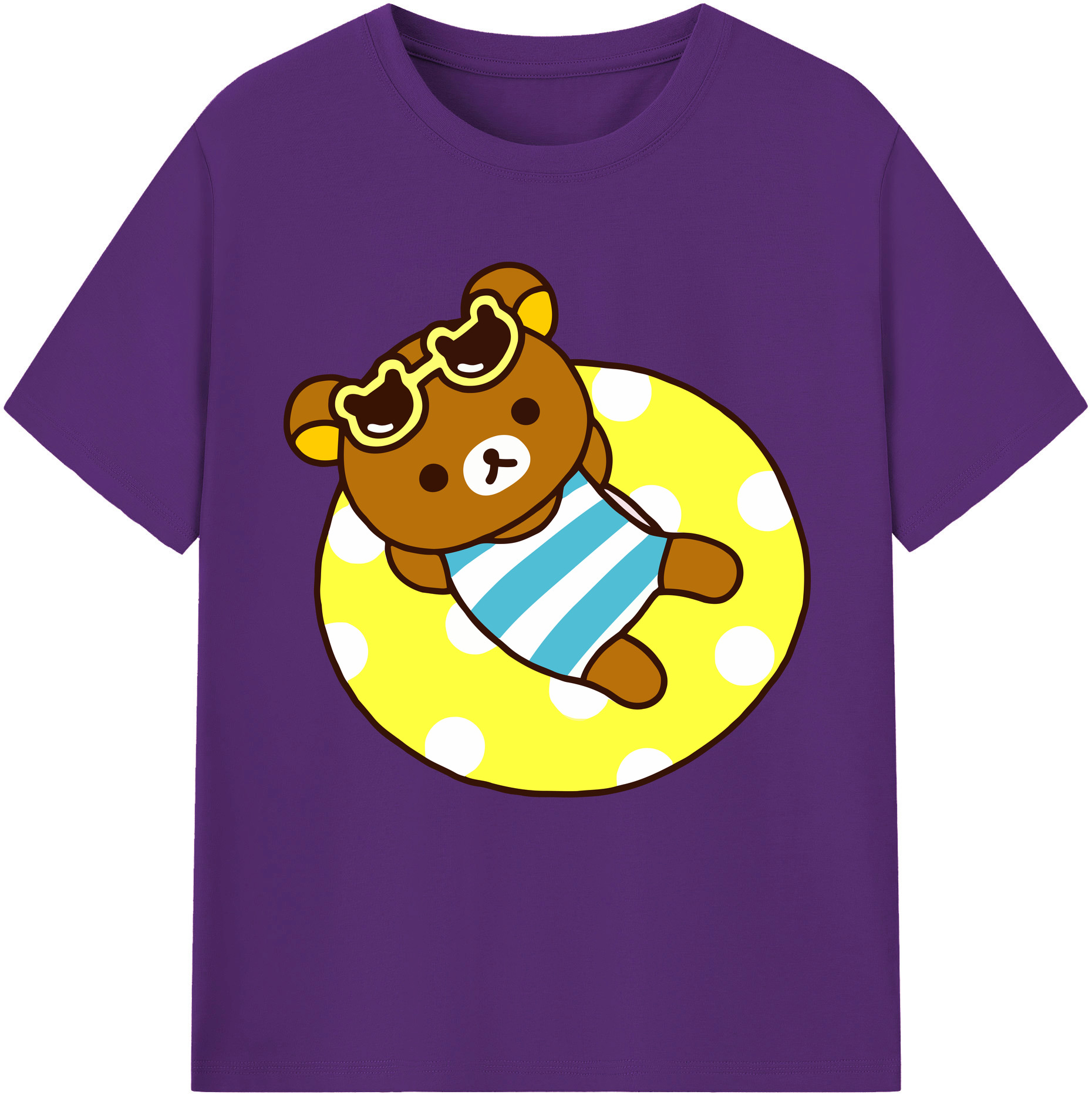（画像用） リラックマ リラックマ キイロイトリ Rilakkuma Korilakkuma Kiiroitori 綿100％半袖Tシャツ（フロントプリント）