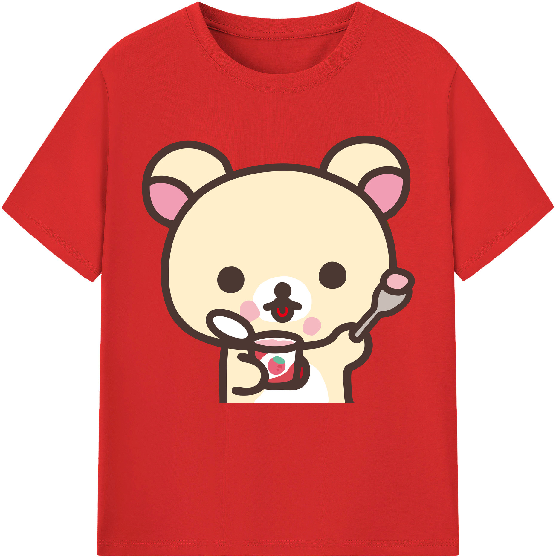 （画像用） リラックマ リラックマ キイロイトリ Rilakkuma Korilakkuma Kiiroitori 綿100％半袖Tシャツ（フロントプリント）