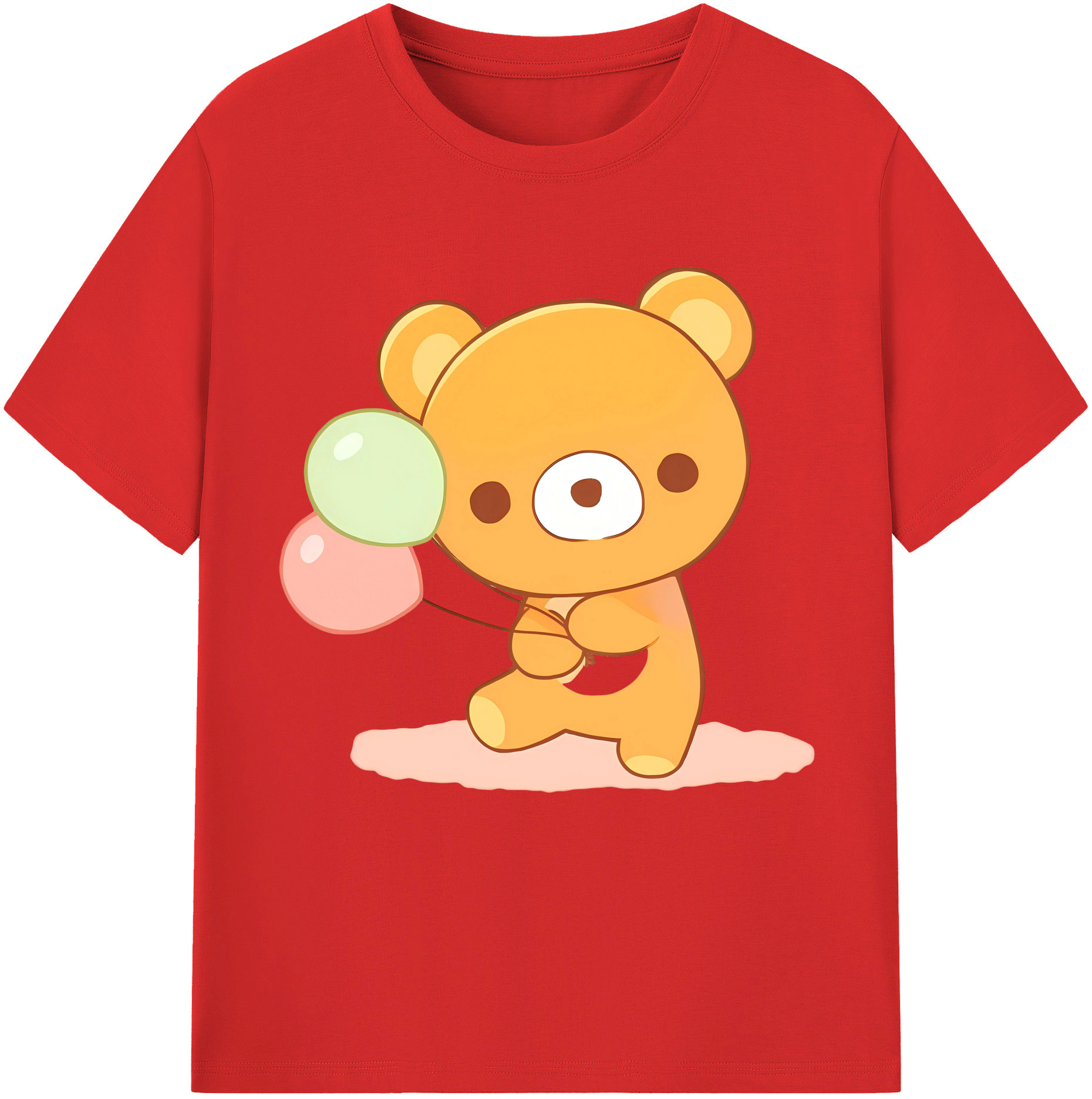 （画像用） リラックマ リラックマ キイロイトリ Rilakkuma Korilakkuma Kiiroitori 綿100％半袖Tシャツ（フロントプリント）