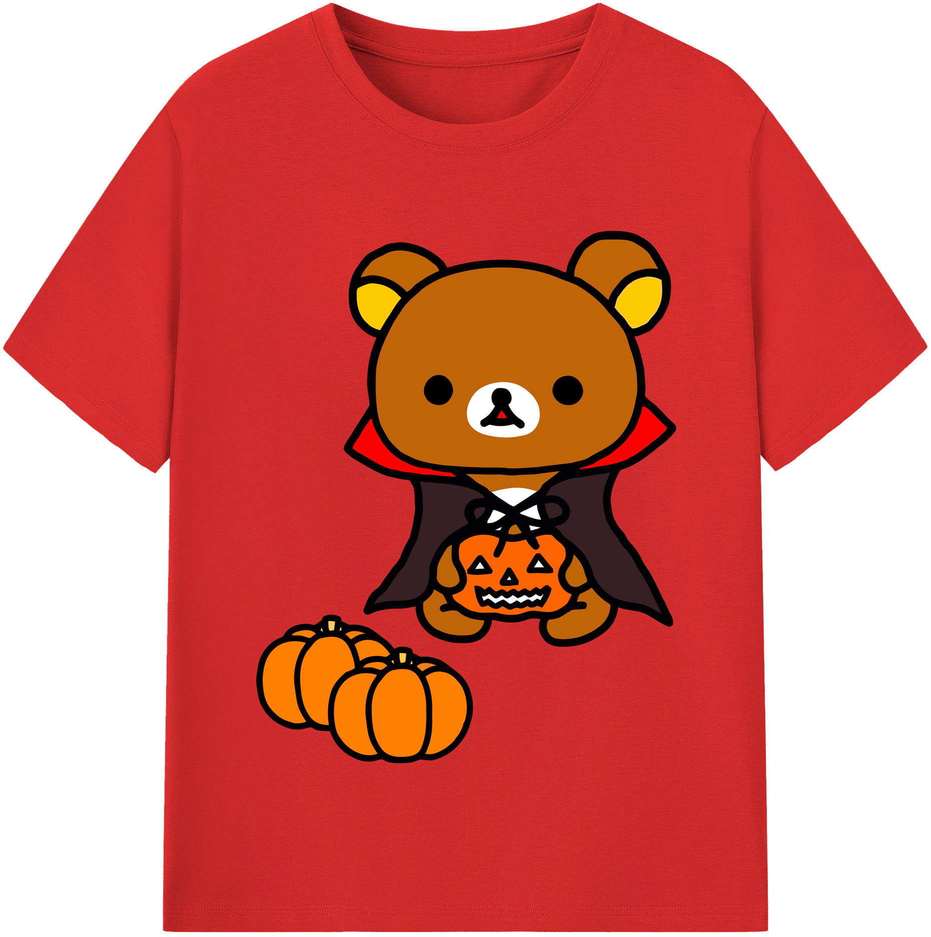 （画像用） リラックマ リラックマ キイロイトリ Rilakkuma Korilakkuma Kiiroitori 綿100％半袖Tシャツ（フロントプリント）