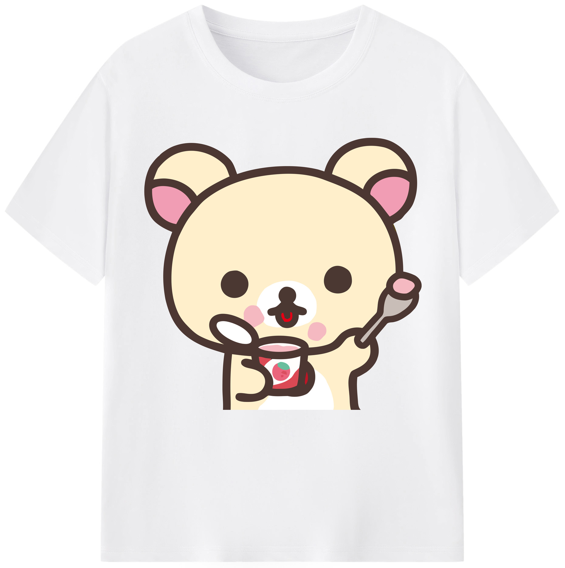 （画像用） リラックマ リラックマ キイロイトリ Rilakkuma Korilakkuma Kiiroitori 綿100％半袖Tシャツ（フロントプリント）