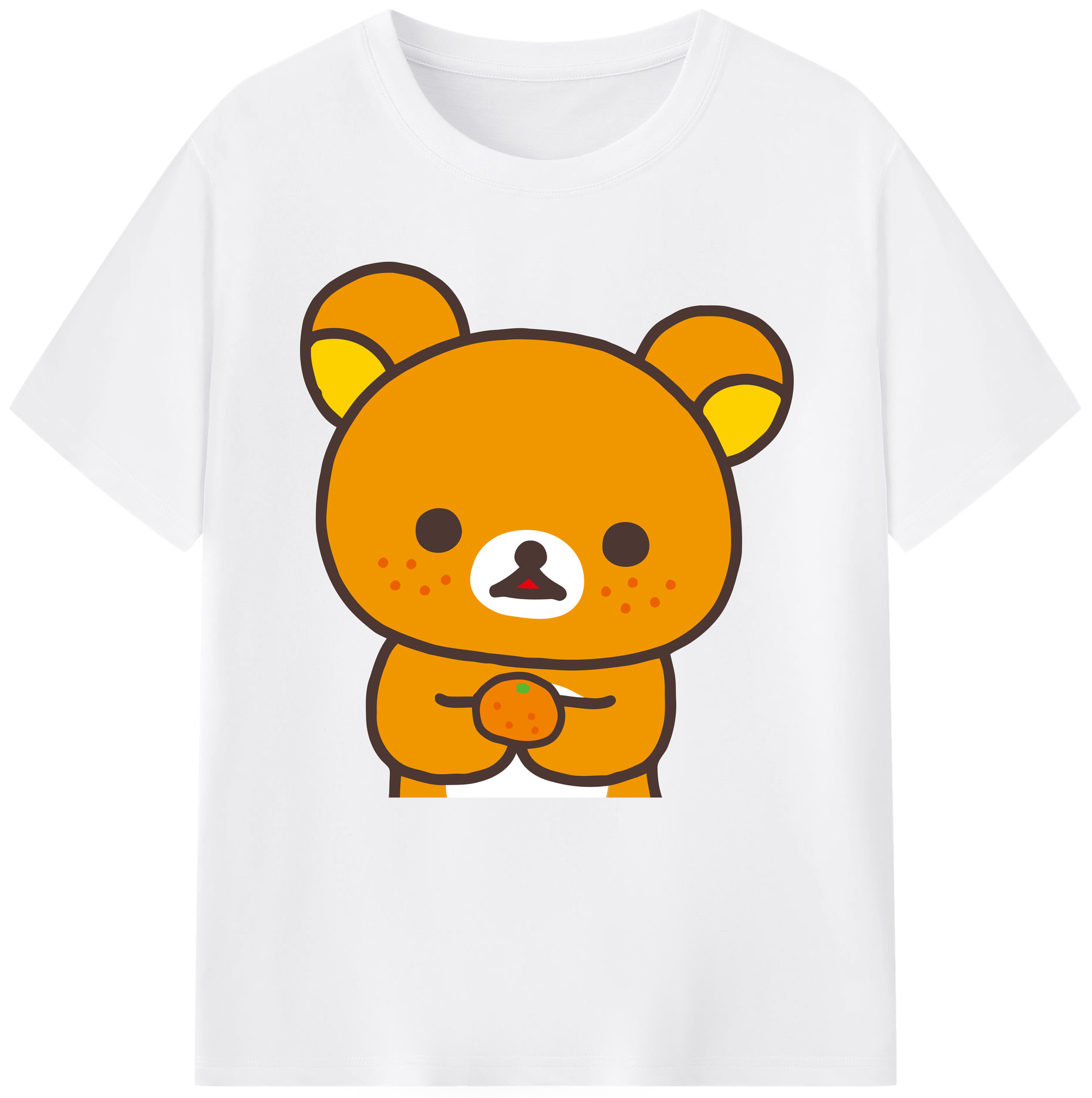 （画像用） リラックマ リラックマ キイロイトリ Rilakkuma Korilakkuma Kiiroitori 綿100％半袖Tシャツ（フロントプリント）