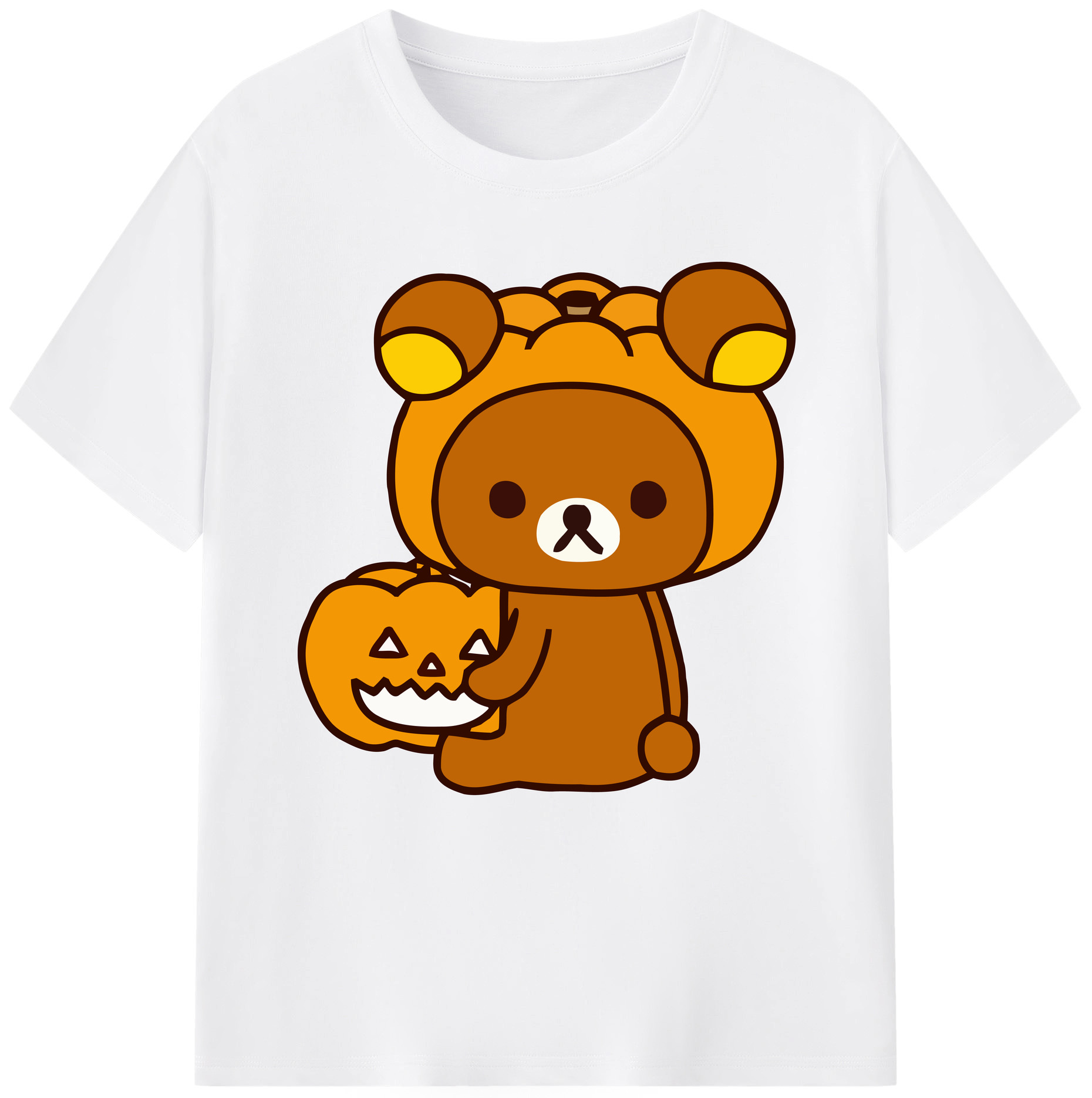 （画像用） リラックマ リラックマ キイロイトリ Rilakkuma Korilakkuma Kiiroitori 綿100％半袖Tシャツ（フロントプリント）