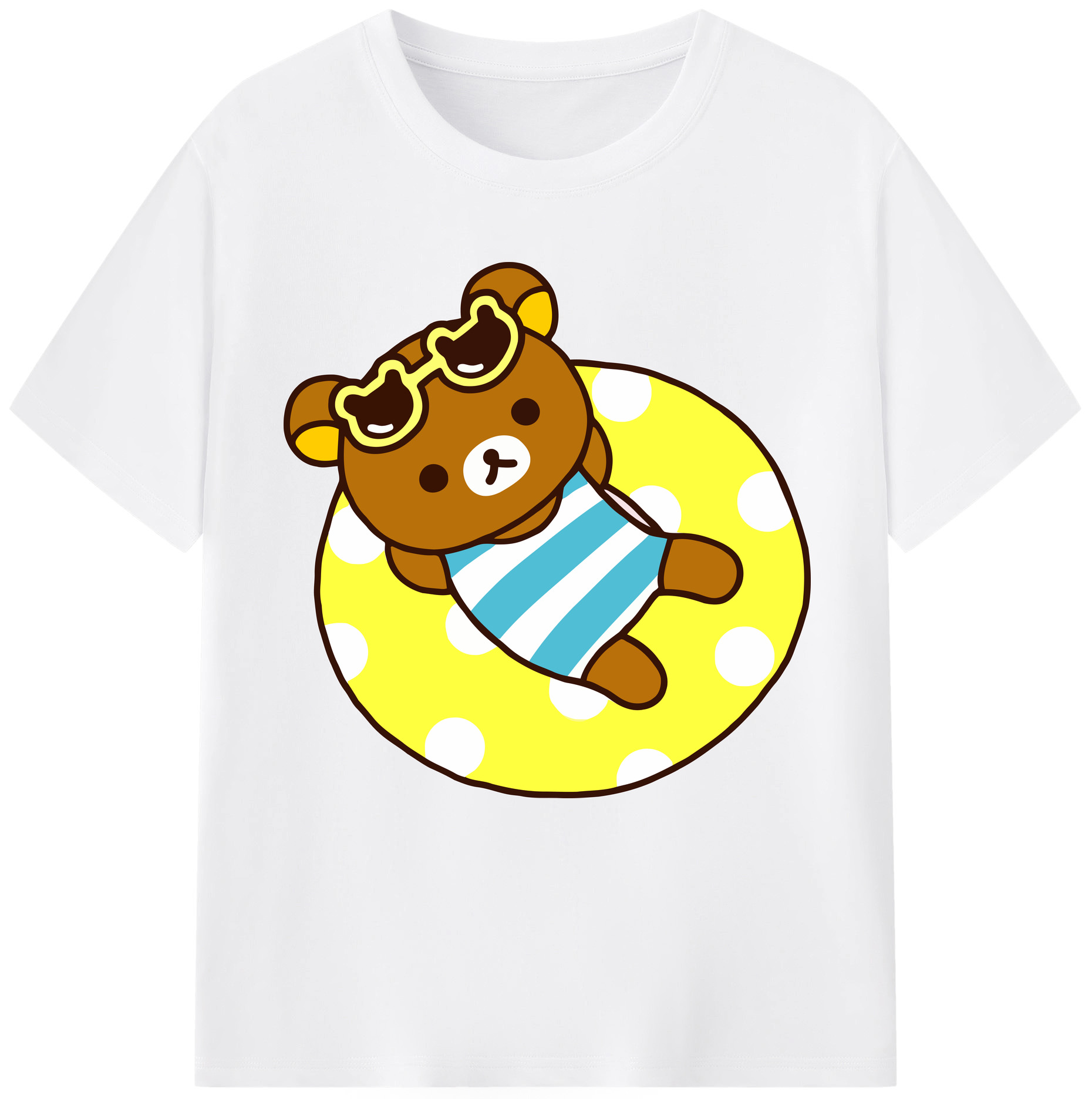 （画像用） リラックマ リラックマ キイロイトリ Rilakkuma Korilakkuma Kiiroitori 綿100％半袖Tシャツ（フロントプリント）
