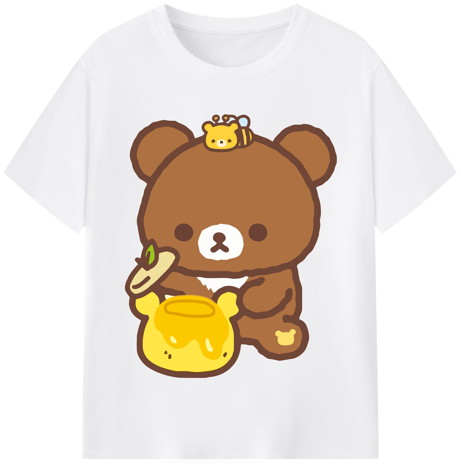 （画像用） リラックマ リラックマ キイロイトリ Rilakkuma Korilakkuma Kiiroitori 綿100％半袖Tシャツ（フロントプリント）