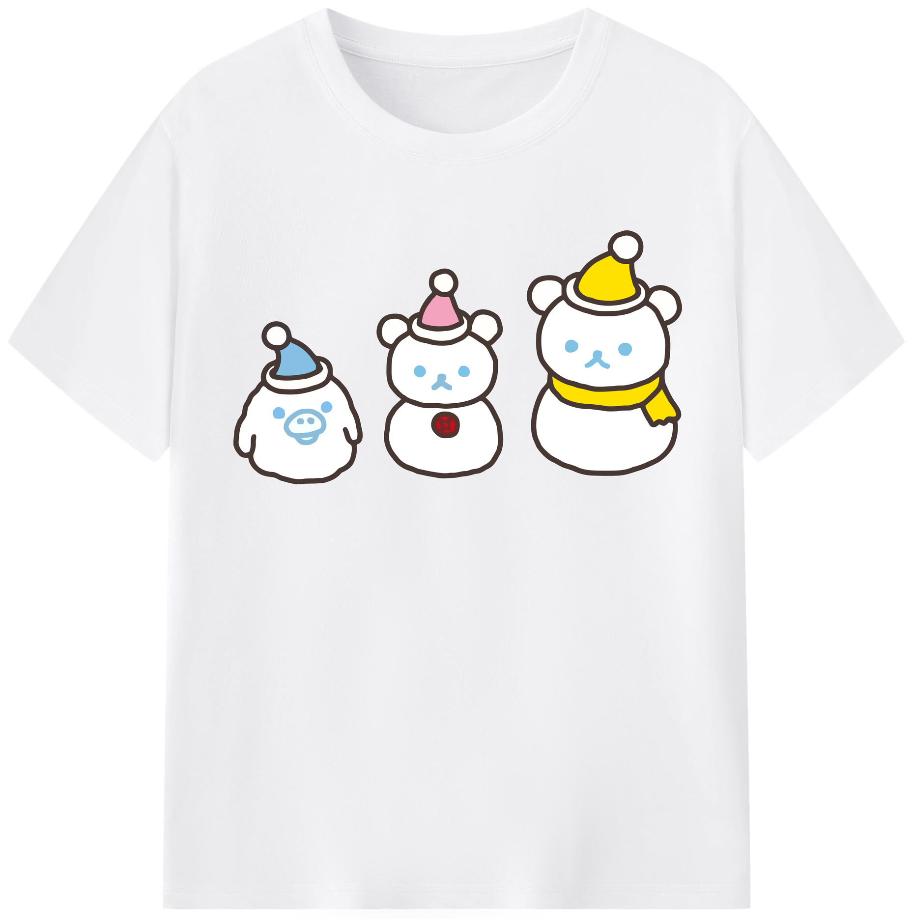 （画像用） リラックマ リラックマ キイロイトリ Rilakkuma Korilakkuma Kiiroitori 綿100％半袖Tシャツ（フロントプリント）