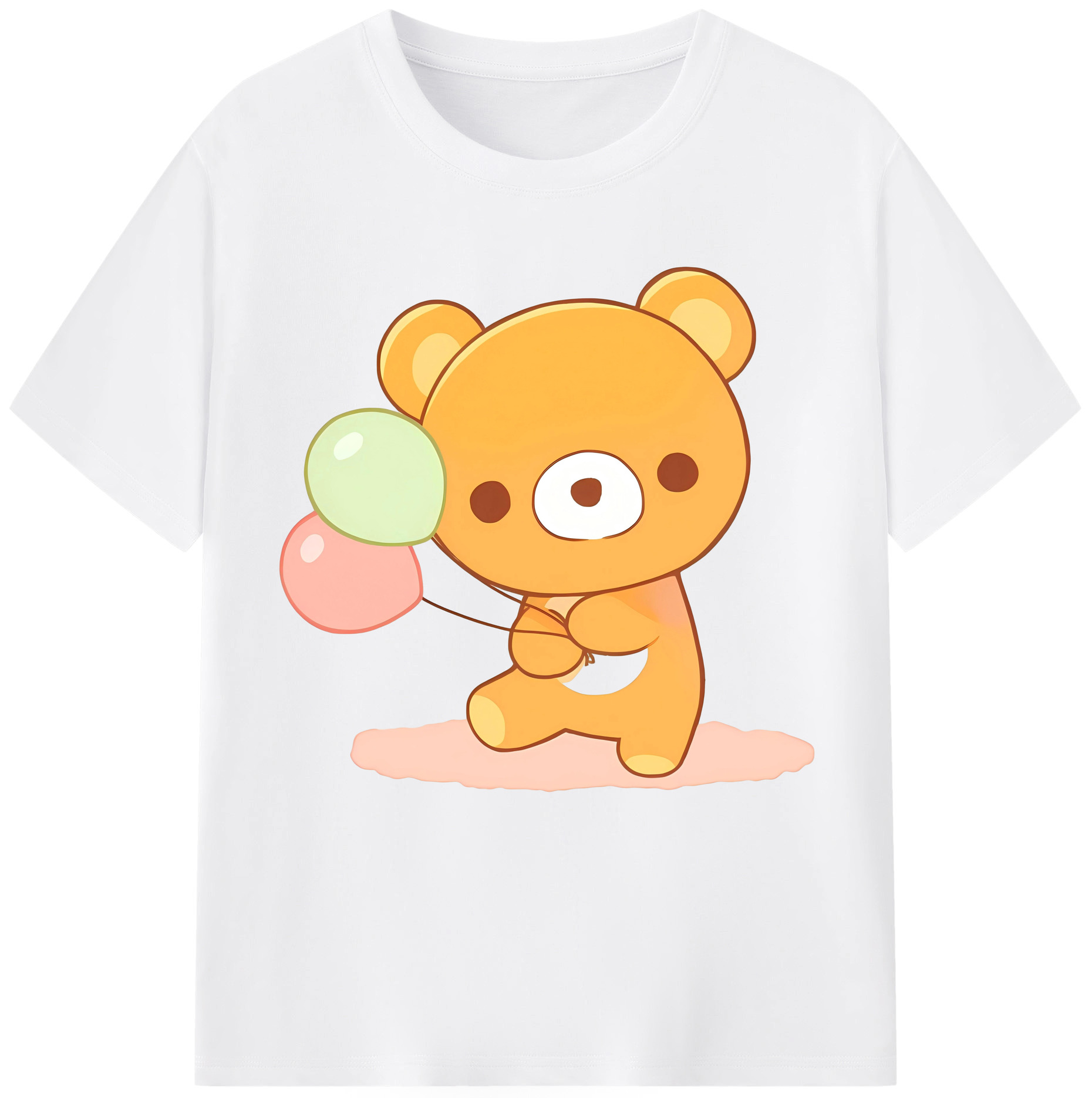 （画像用） リラックマ リラックマ キイロイトリ Rilakkuma Korilakkuma Kiiroitori 綿100％半袖Tシャツ（フロントプリント）