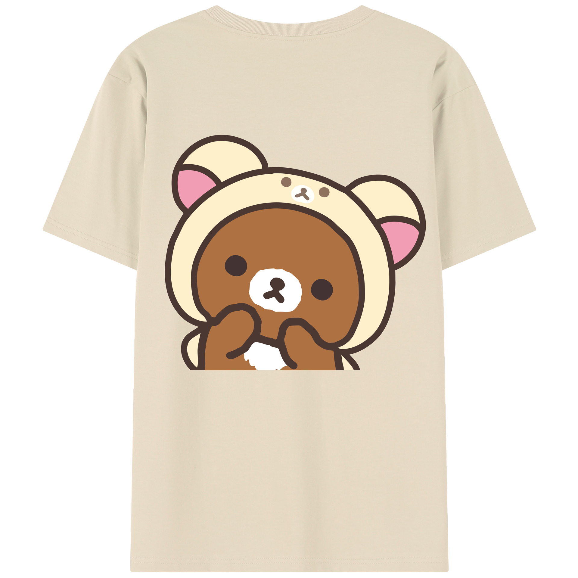 （画像用） リラックマ リラックマ キイロイトリ Rilakkuma Korilakkuma Kiiroitori 綿100％半袖Tシャツ（背面プリント）