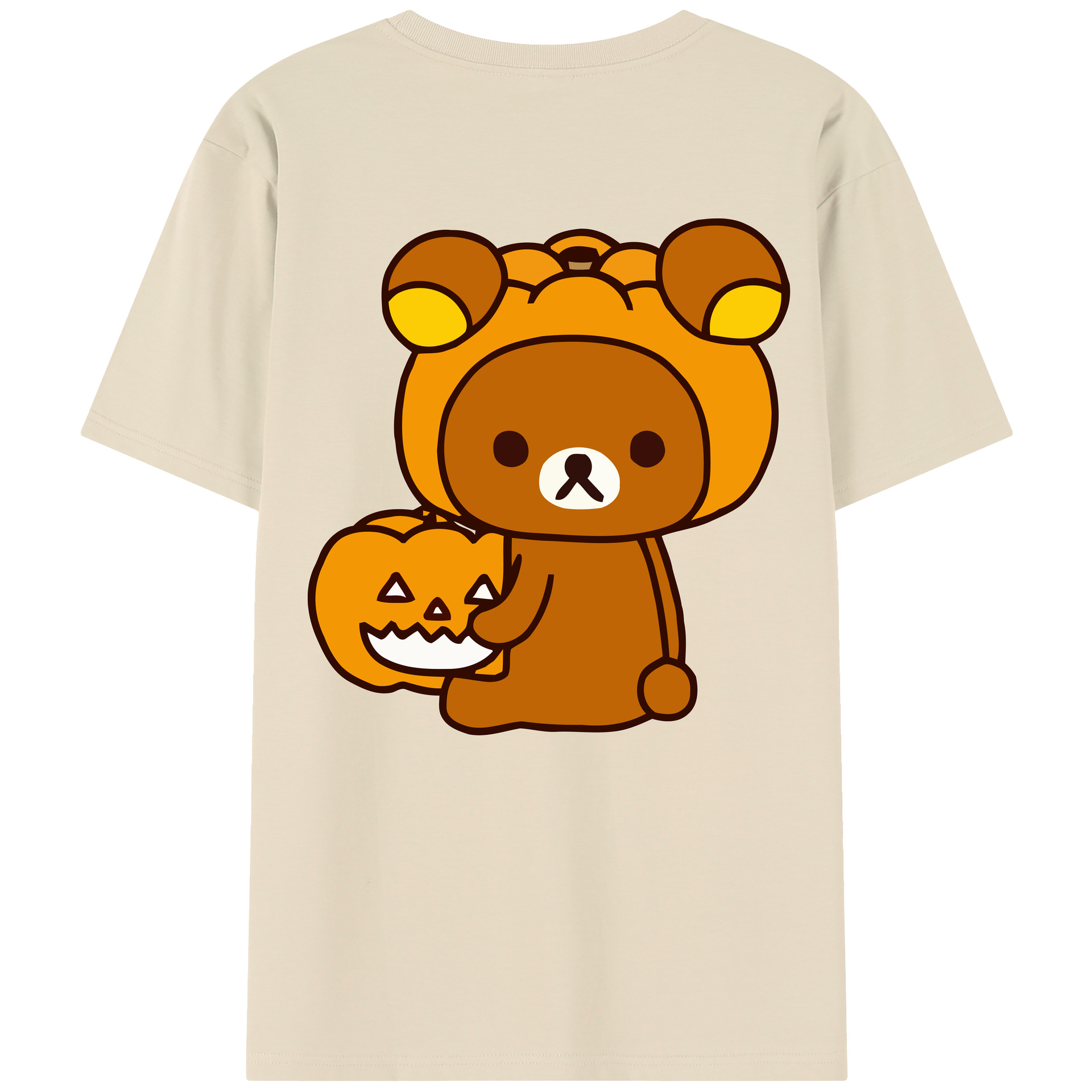 （画像用） リラックマ リラックマ キイロイトリ Rilakkuma Korilakkuma Kiiroitori 綿100％半袖Tシャツ（背面プリント）