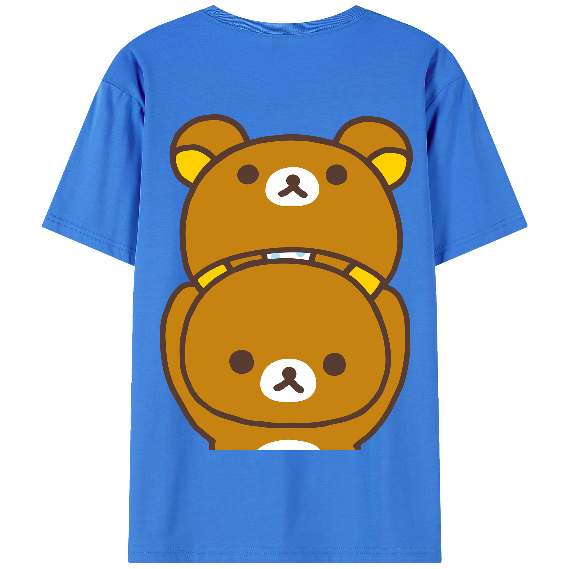 （画像用） リラックマ リラックマ キイロイトリ Rilakkuma Korilakkuma Kiiroitori 綿100％半袖Tシャツ（背面プリント）