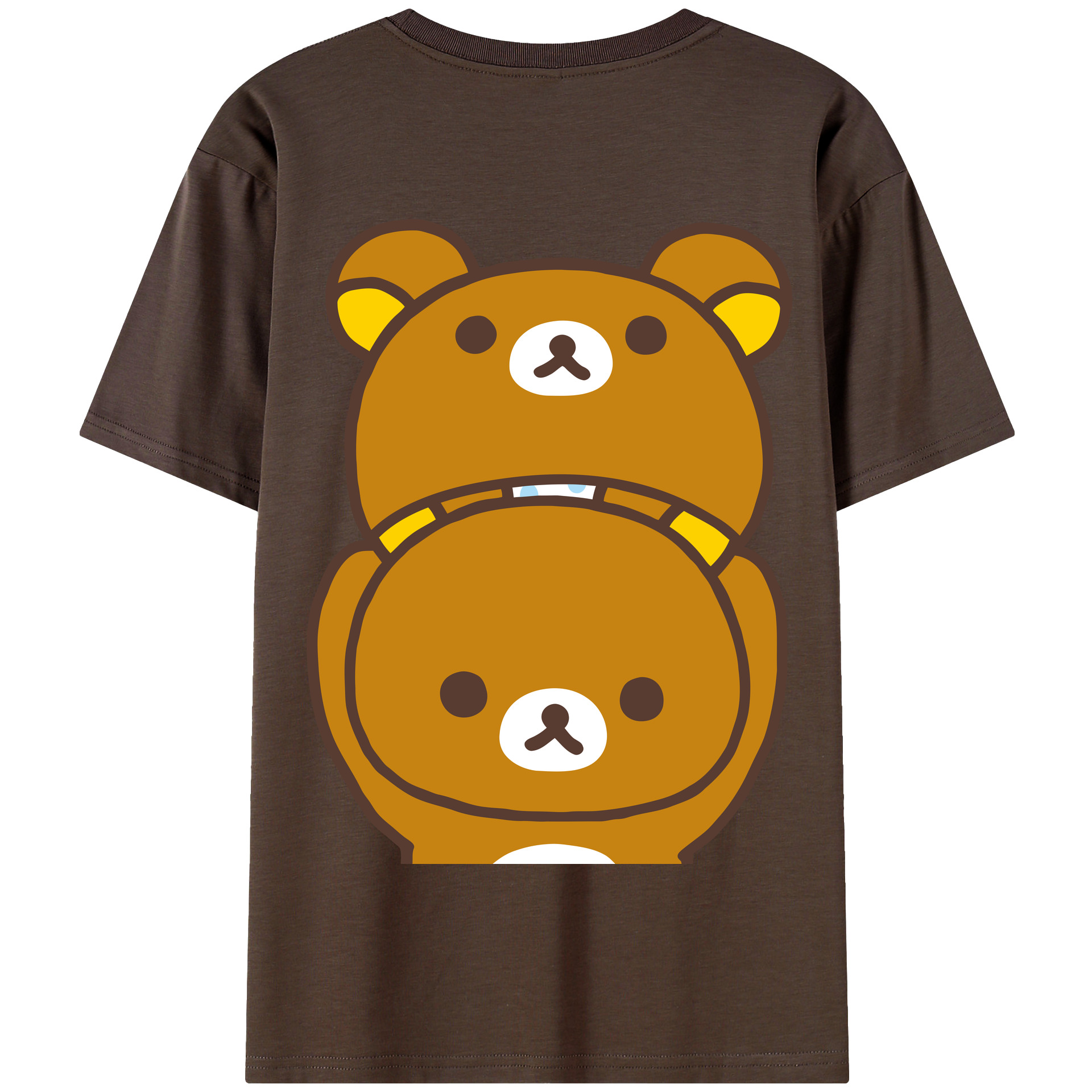 （画像用） リラックマ リラックマ キイロイトリ Rilakkuma Korilakkuma Kiiroitori 綿100％半袖Tシャツ（背面プリント）