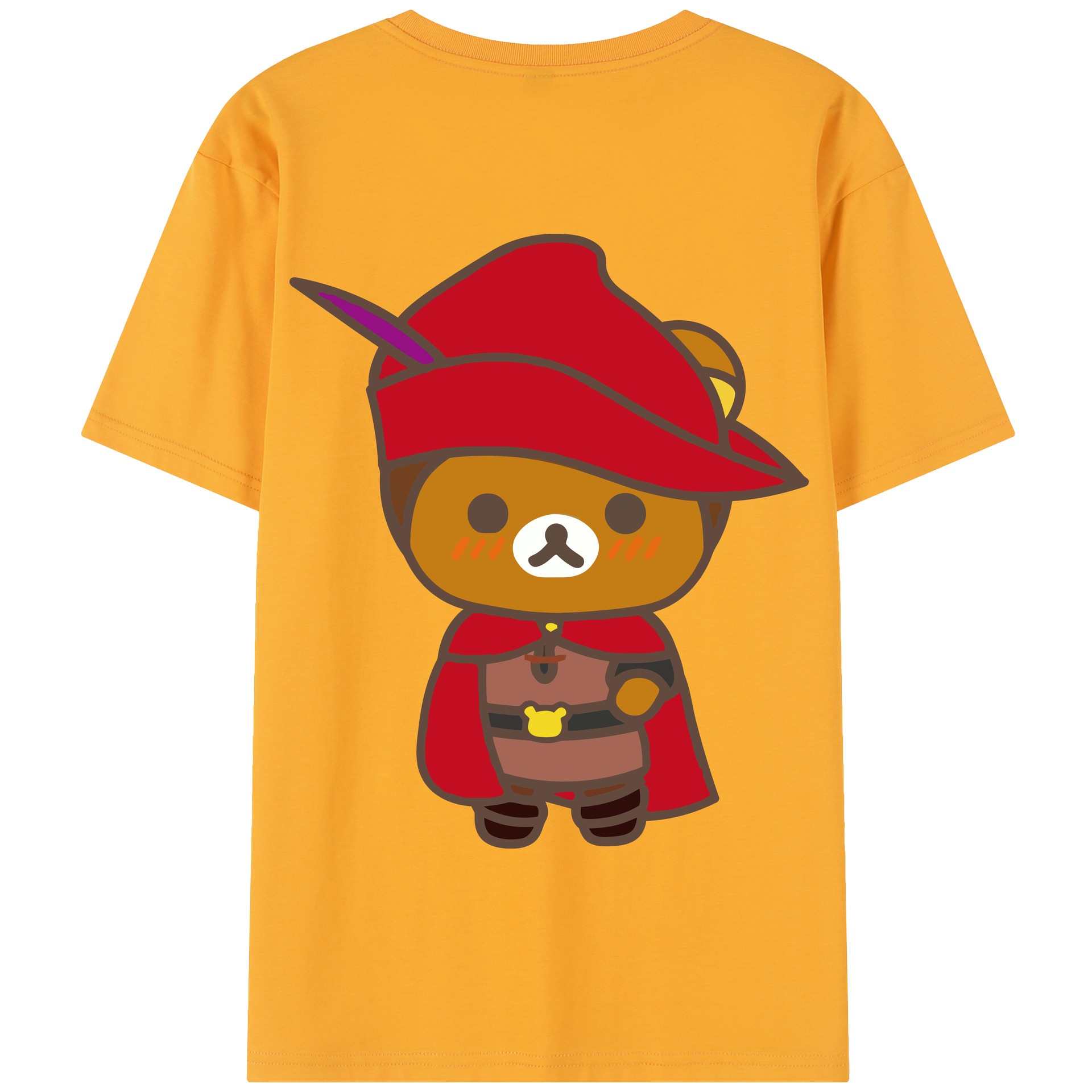 （画像用） リラックマ リラックマ キイロイトリ Rilakkuma Korilakkuma Kiiroitori 綿100％半袖Tシャツ（背面プリント）