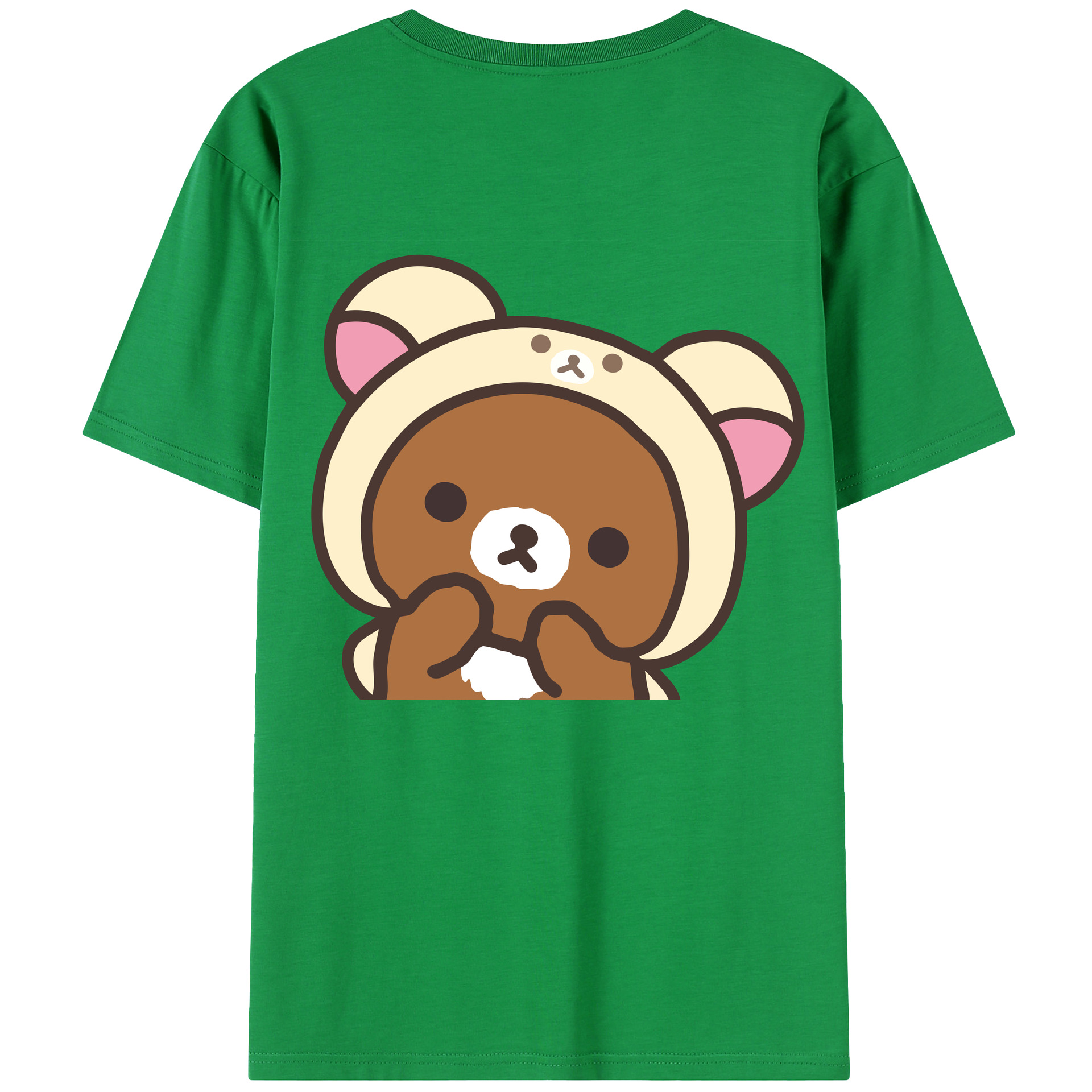 （画像用） リラックマ リラックマ キイロイトリ Rilakkuma Korilakkuma Kiiroitori 綿100％半袖Tシャツ（背面プリント）