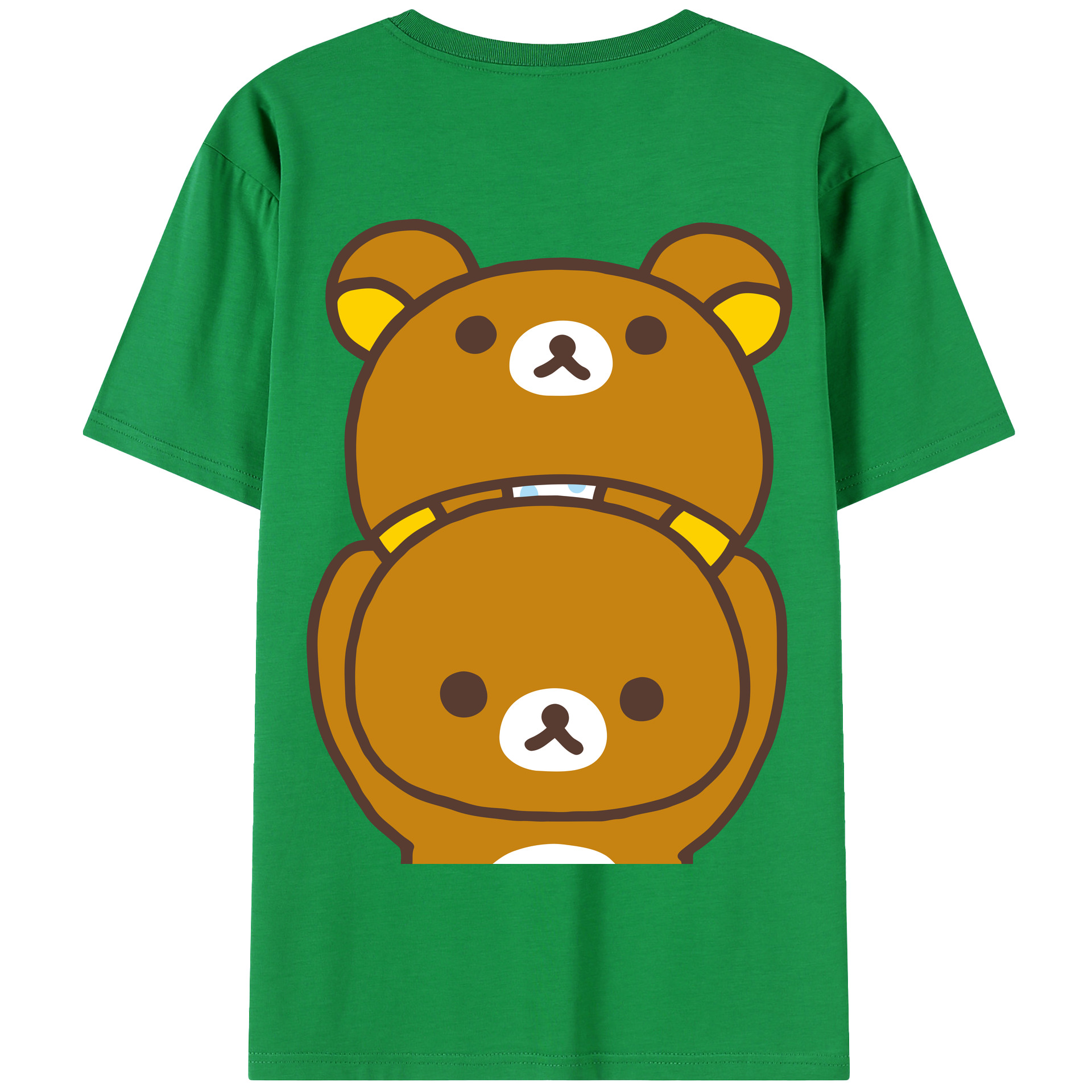 （画像用） リラックマ リラックマ キイロイトリ Rilakkuma Korilakkuma Kiiroitori 綿100％半袖Tシャツ（背面プリント）