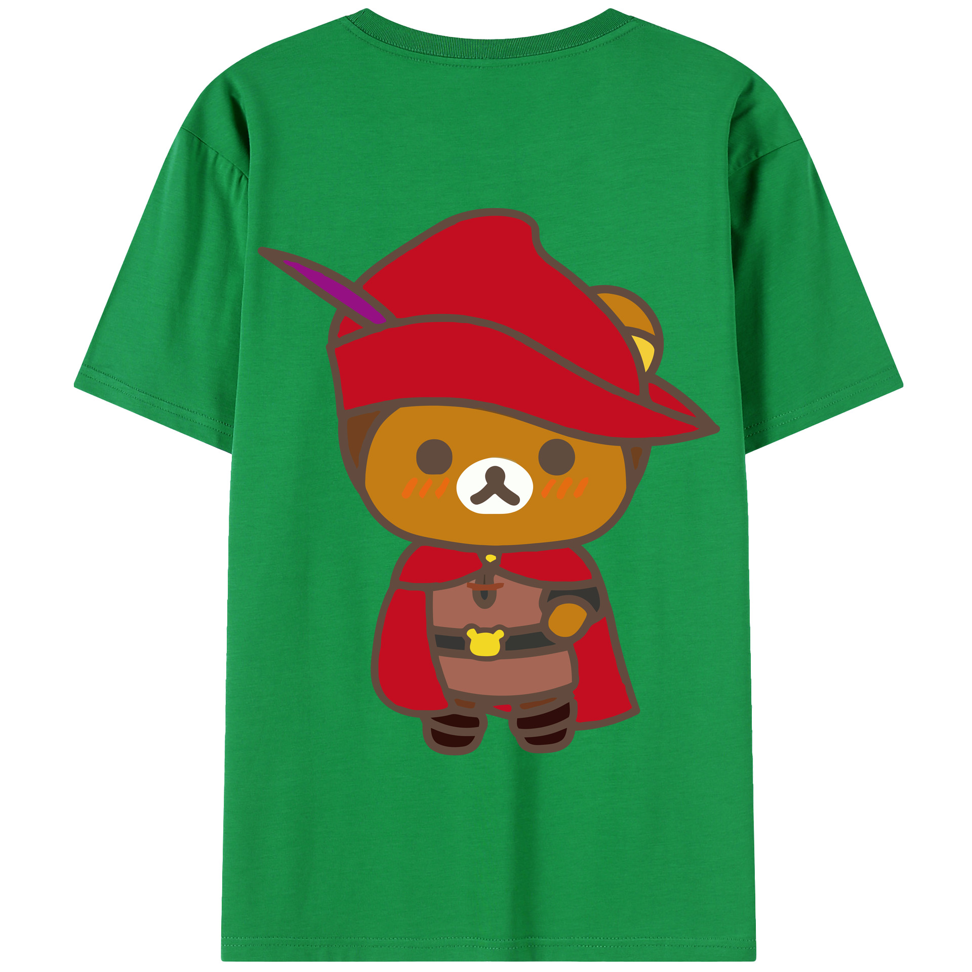 （画像用） リラックマ リラックマ キイロイトリ Rilakkuma Korilakkuma Kiiroitori 綿100％半袖Tシャツ（背面プリント）