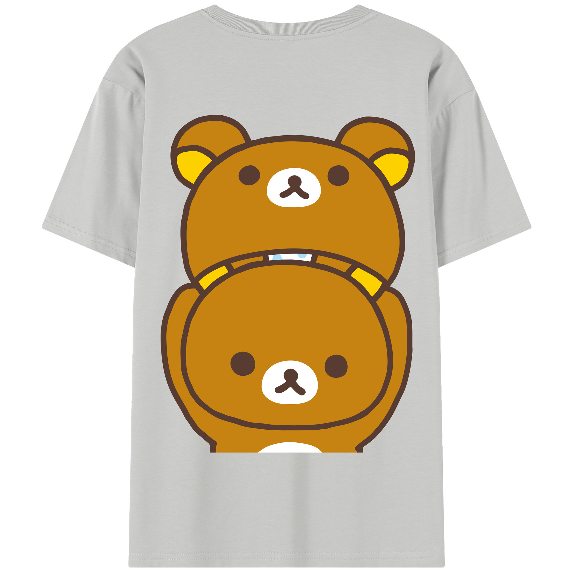 （画像用） リラックマ リラックマ キイロイトリ Rilakkuma Korilakkuma Kiiroitori 綿100％半袖Tシャツ（背面プリント）