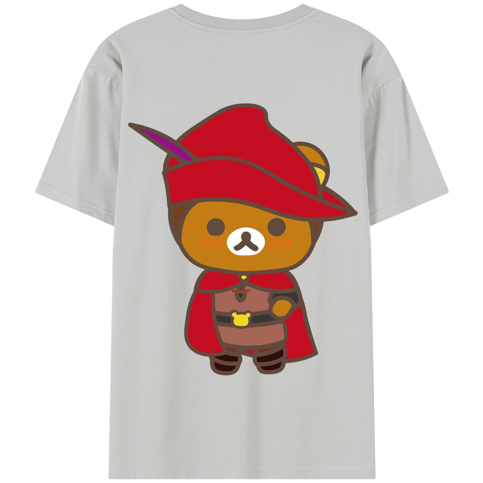 （画像用） リラックマ リラックマ キイロイトリ Rilakkuma Korilakkuma Kiiroitori 綿100％半袖Tシャツ（背面プリント）