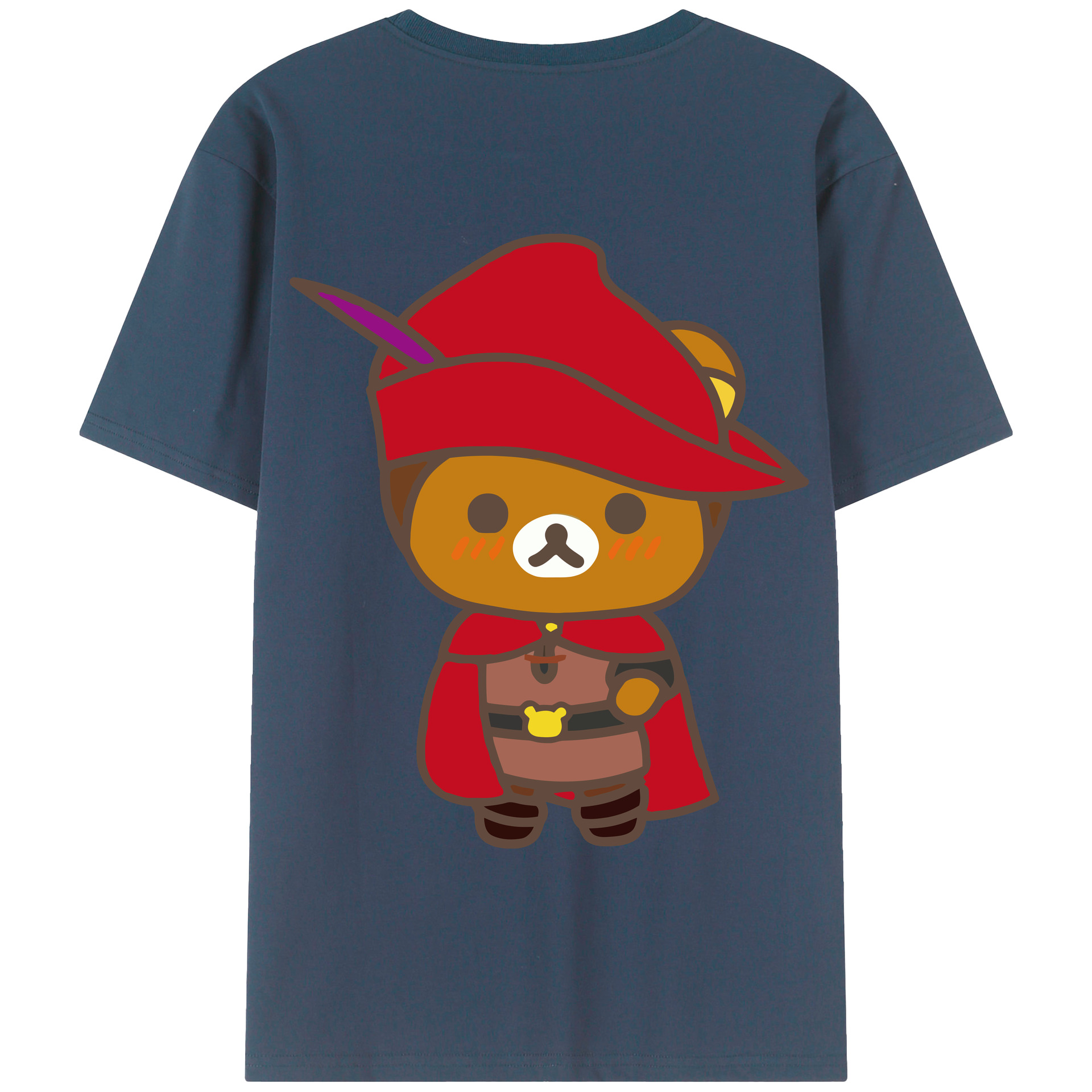 （画像用） リラックマ リラックマ キイロイトリ Rilakkuma Korilakkuma Kiiroitori 綿100％半袖Tシャツ（背面プリント）