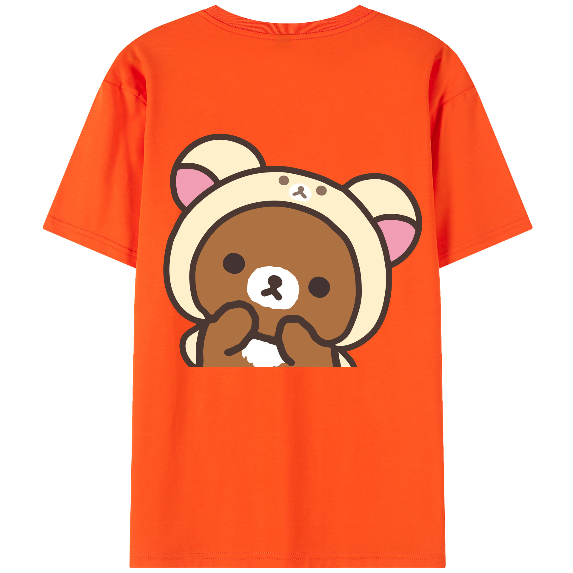 （画像用） リラックマ リラックマ キイロイトリ Rilakkuma Korilakkuma Kiiroitori 綿100％半袖Tシャツ（背面プリント）
