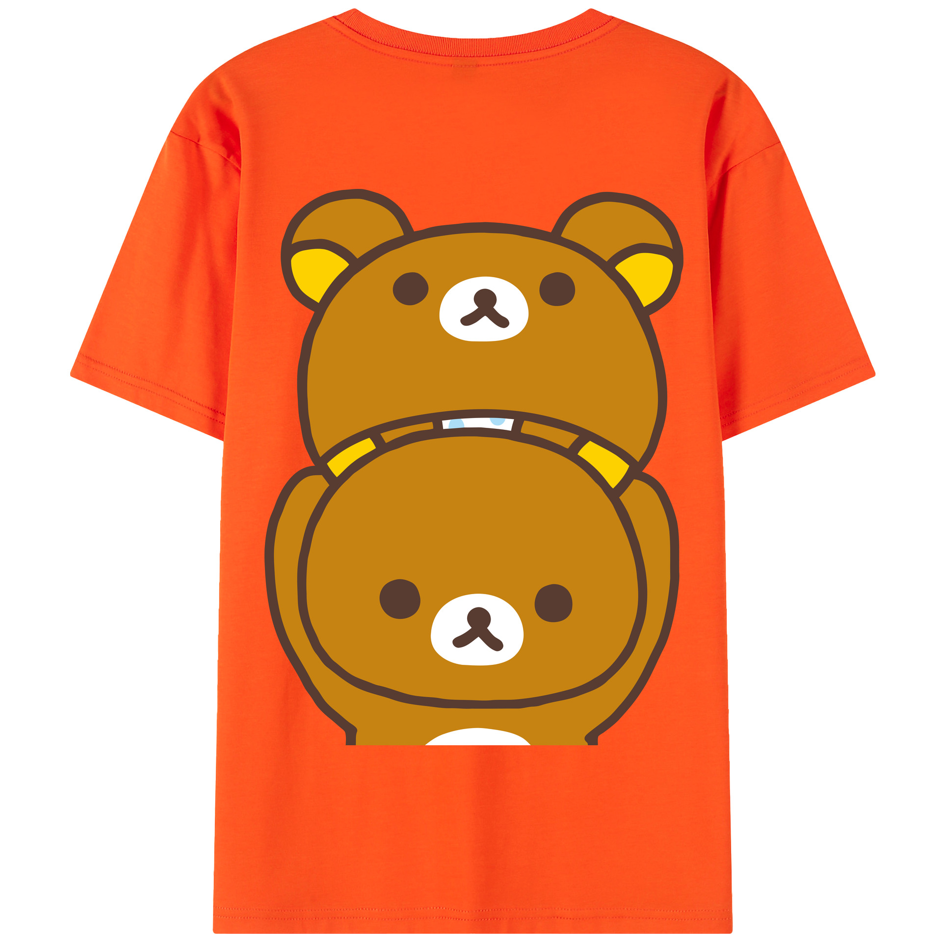 （画像用） リラックマ リラックマ キイロイトリ Rilakkuma Korilakkuma Kiiroitori 綿100％半袖Tシャツ（背面プリント）