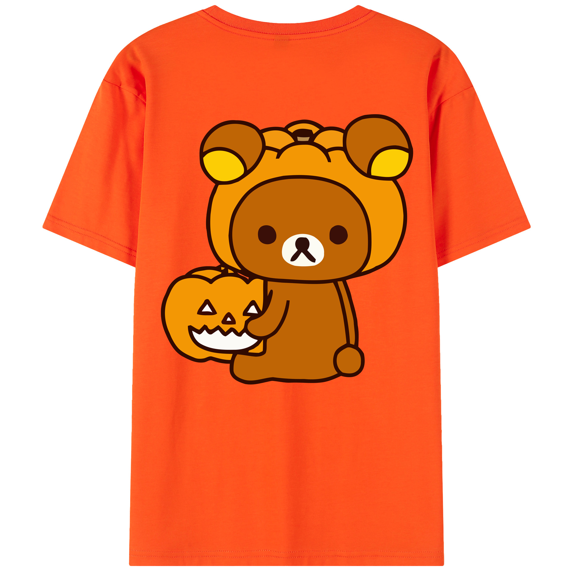 （画像用） リラックマ リラックマ キイロイトリ Rilakkuma Korilakkuma Kiiroitori 綿100％半袖Tシャツ（背面プリント）