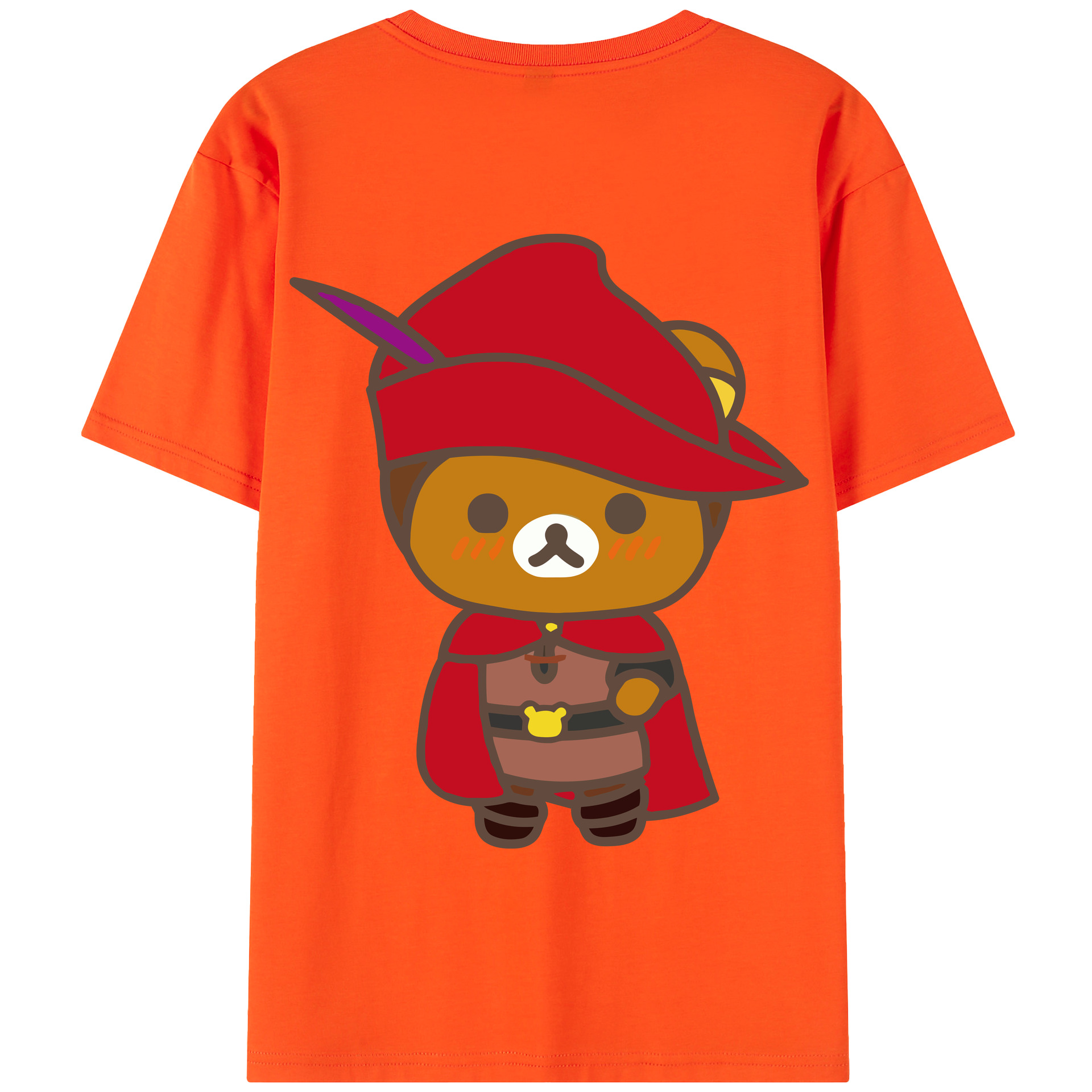 （画像用） リラックマ リラックマ キイロイトリ Rilakkuma Korilakkuma Kiiroitori 綿100％半袖Tシャツ（背面プリント）