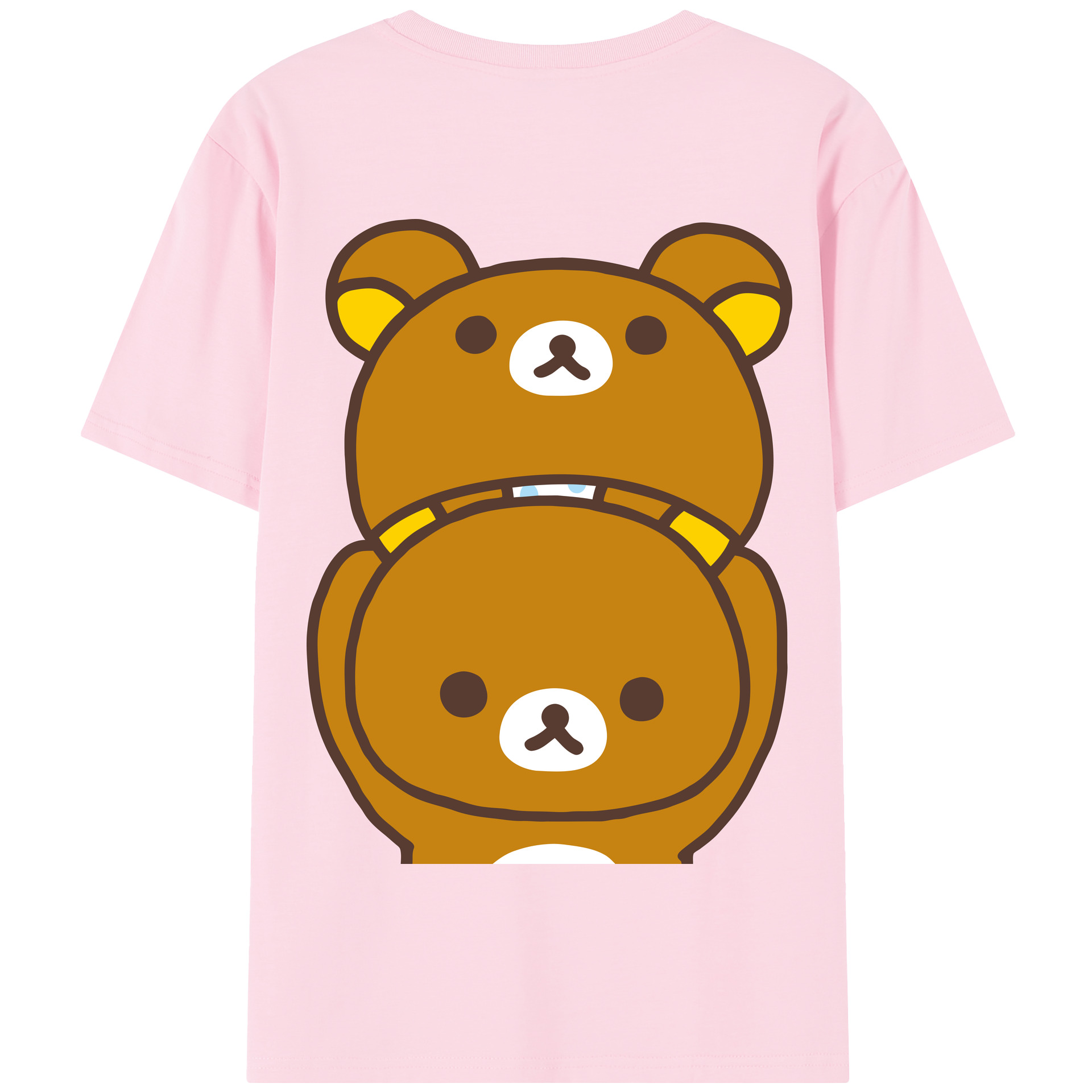 （画像用） リラックマ リラックマ キイロイトリ Rilakkuma Korilakkuma Kiiroitori 綿100％半袖Tシャツ（背面プリント）