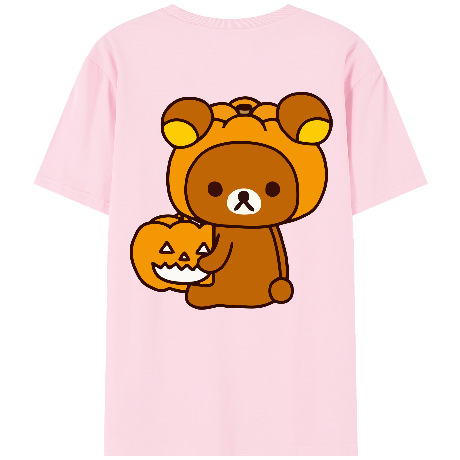 （画像用） リラックマ リラックマ キイロイトリ Rilakkuma Korilakkuma Kiiroitori 綿100％半袖Tシャツ（背面プリント）