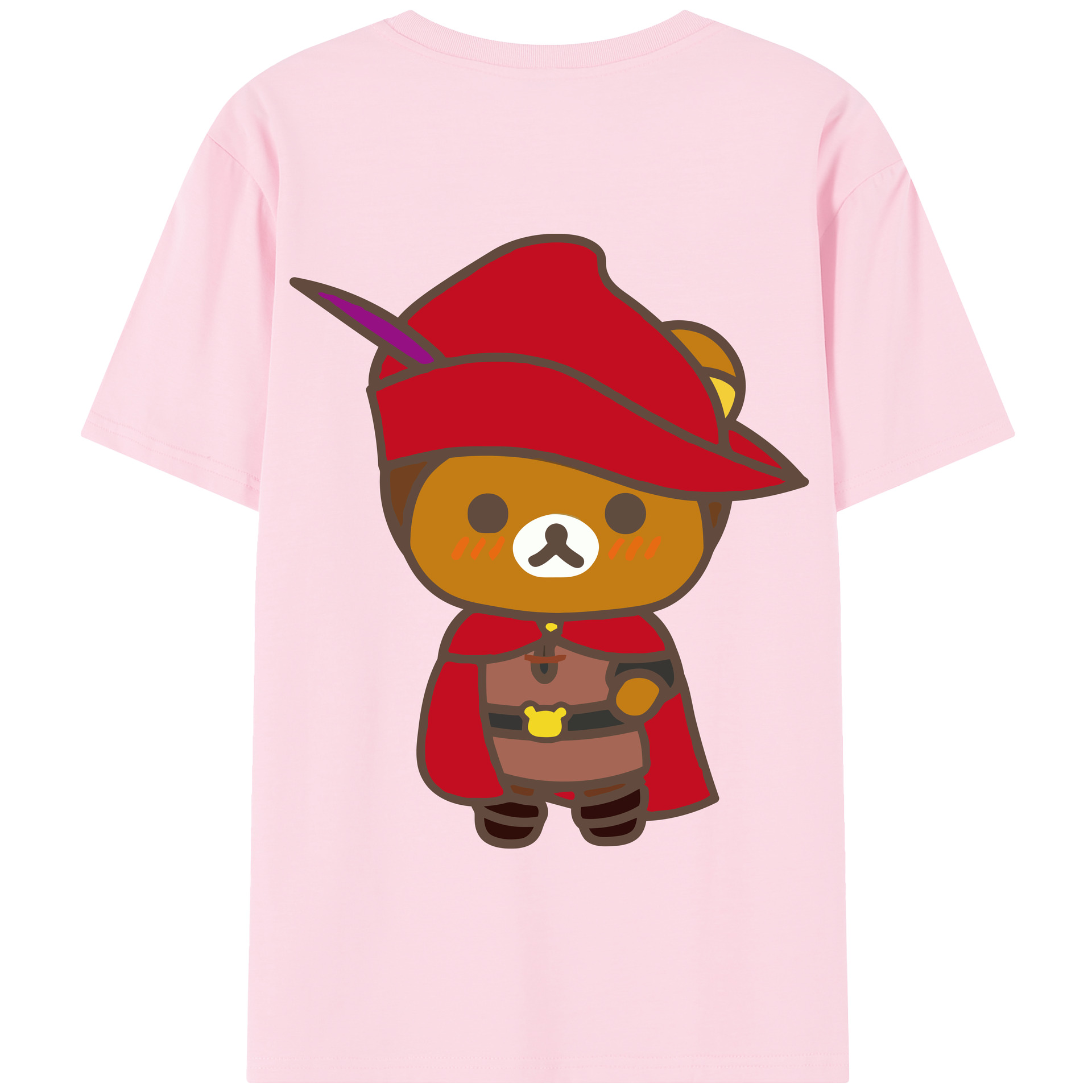 （画像用） リラックマ リラックマ キイロイトリ Rilakkuma Korilakkuma Kiiroitori 綿100％半袖Tシャツ（背面プリント）