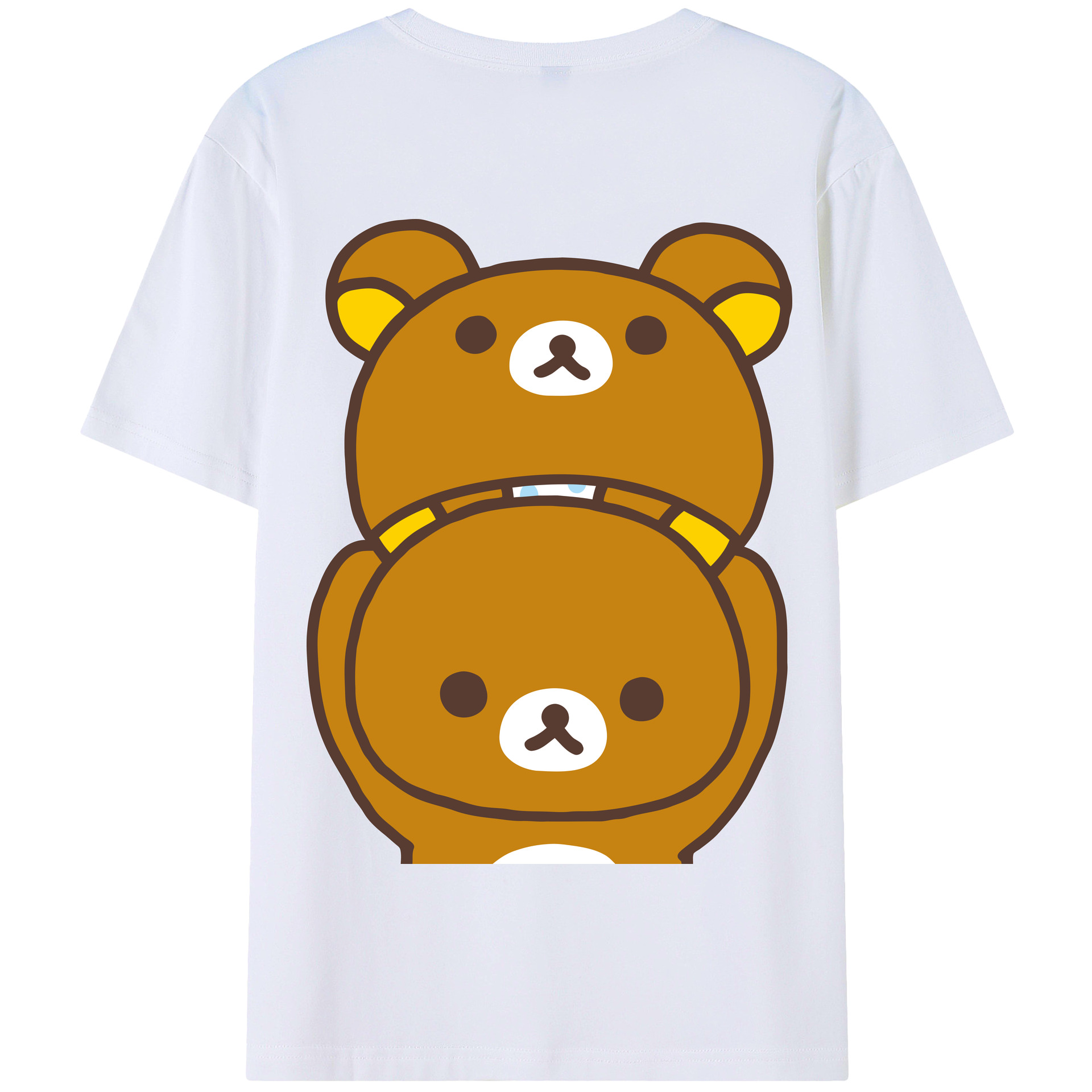 （画像用） リラックマ リラックマ キイロイトリ Rilakkuma Korilakkuma Kiiroitori 綿100％半袖Tシャツ（背面プリント）