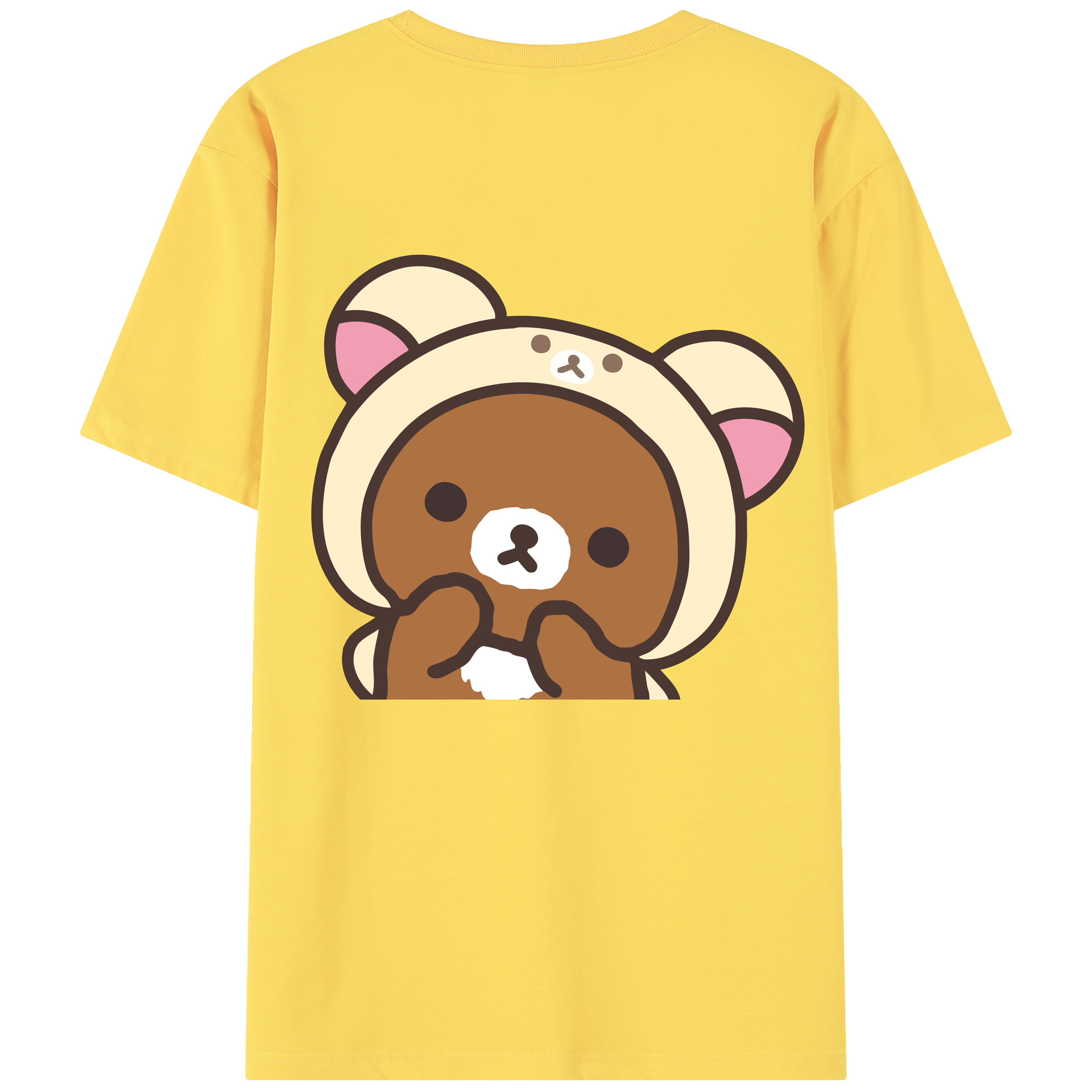 （画像用） リラックマ リラックマ キイロイトリ Rilakkuma Korilakkuma Kiiroitori 綿100％半袖Tシャツ（背面プリント）