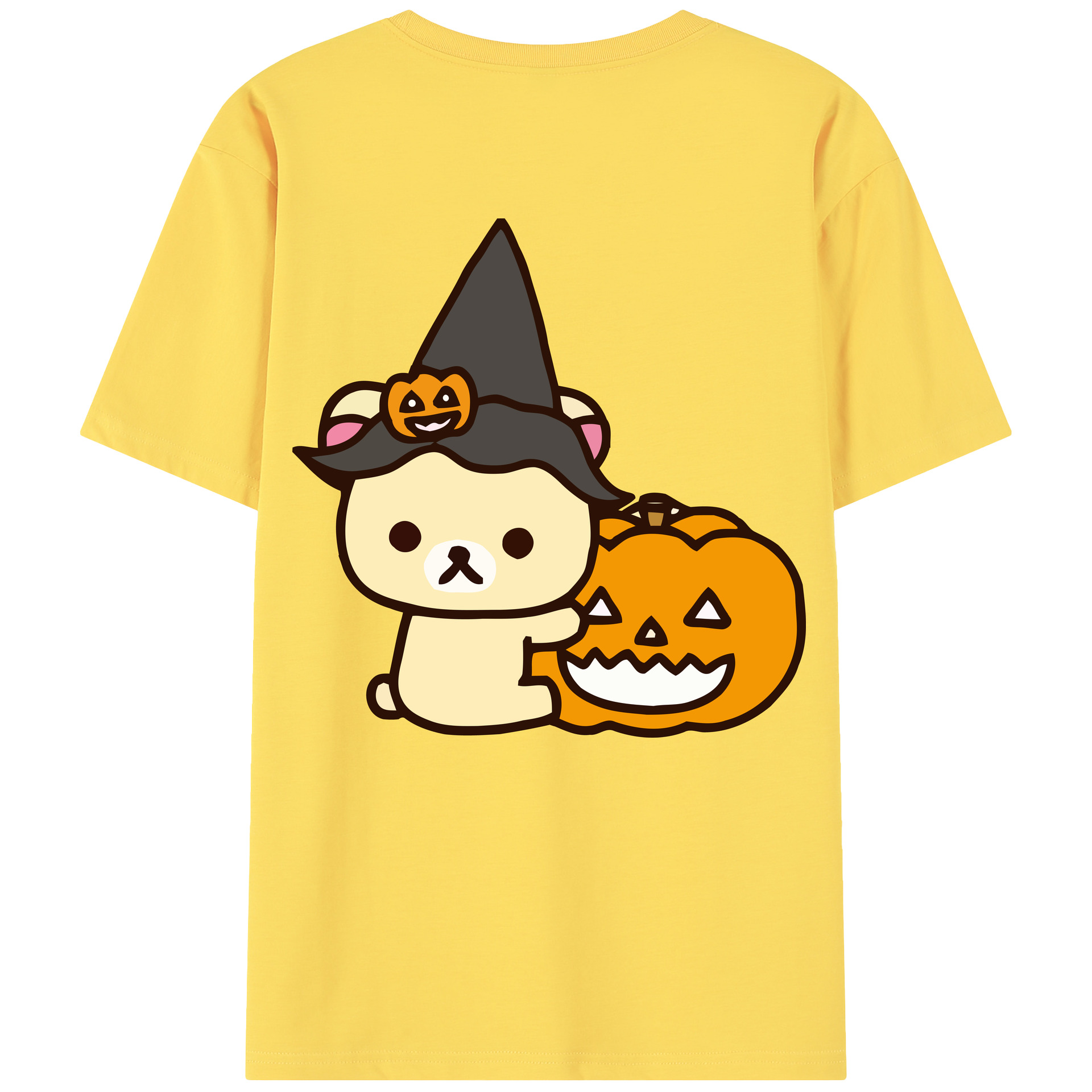（画像用） リラックマ リラックマ キイロイトリ Rilakkuma Korilakkuma Kiiroitori 綿100％半袖Tシャツ（背面プリント）
