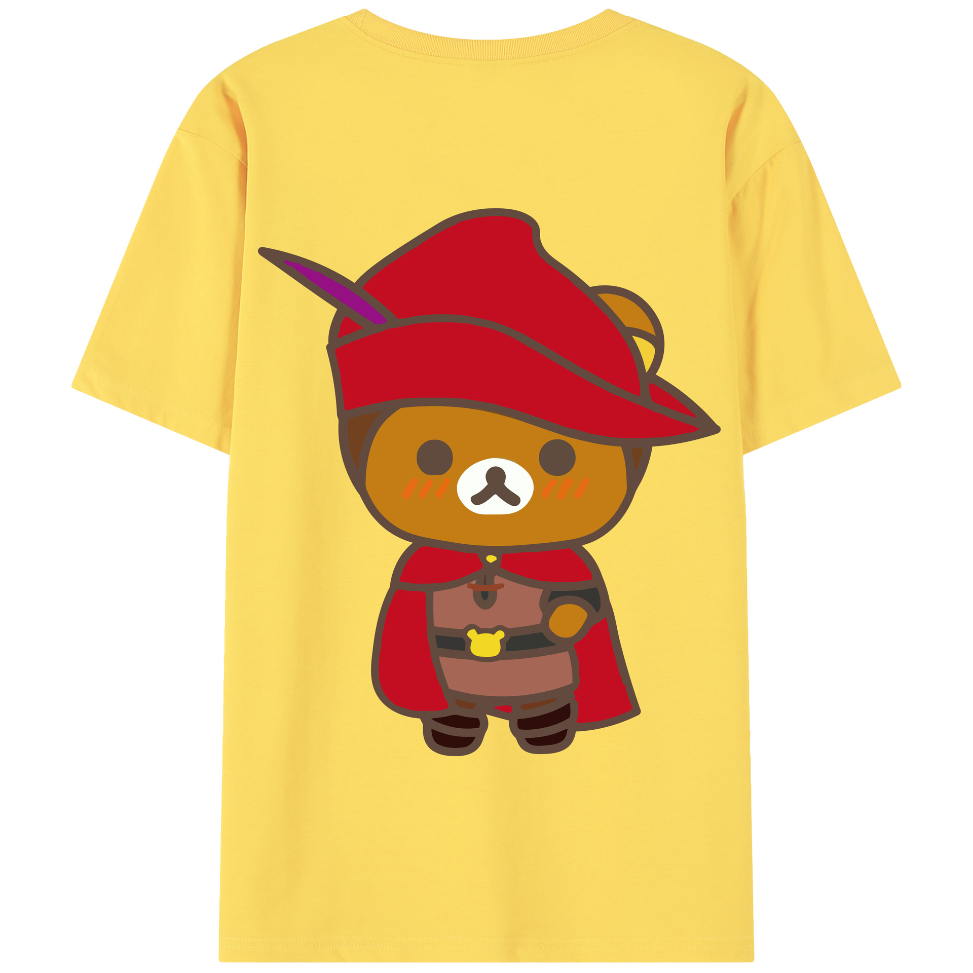 （画像用） リラックマ リラックマ キイロイトリ Rilakkuma Korilakkuma Kiiroitori 綿100％半袖Tシャツ（背面プリント）