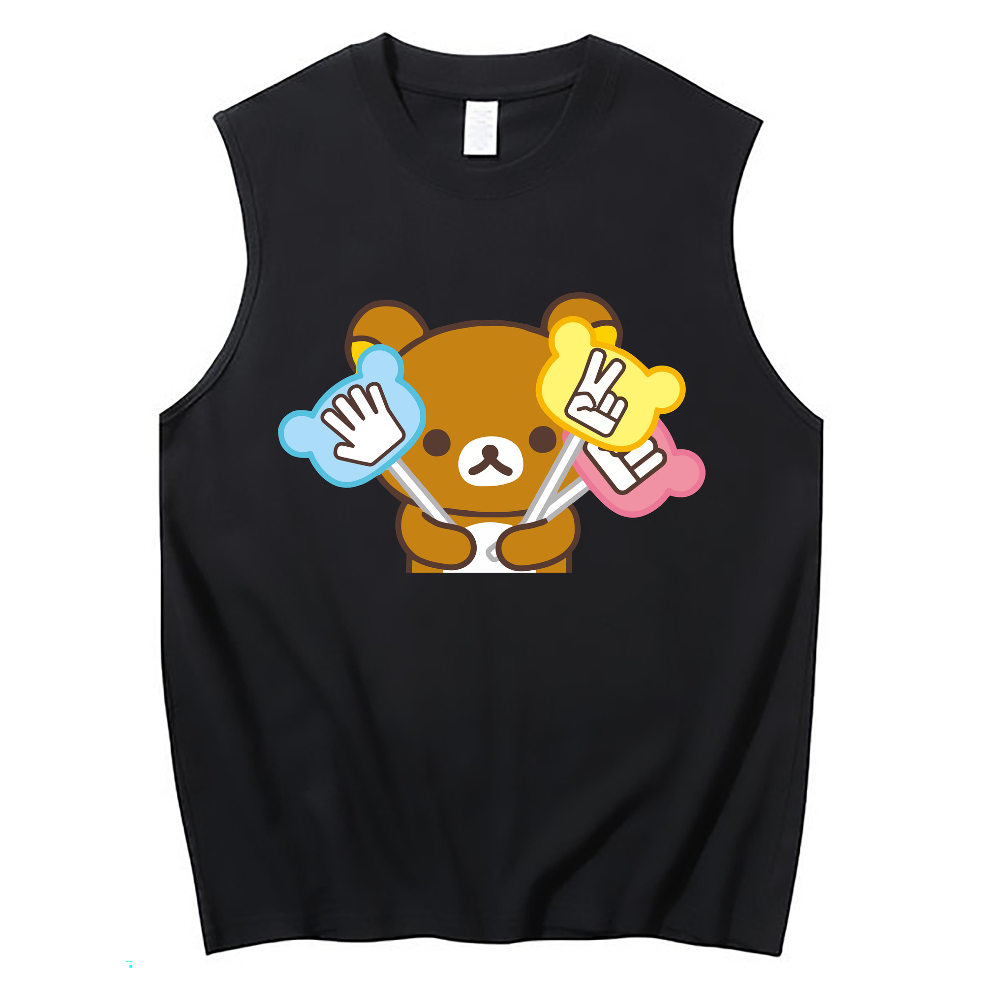 （画像用） リラックマ リラックマ キイロイトリ Rilakkuma Korilakkuma Kiiroitori コットン100％タンクトップ（フロントプリント）