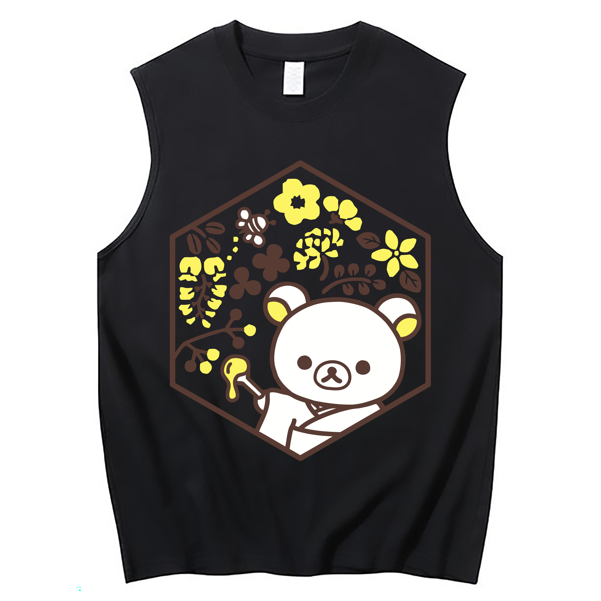（画像用） リラックマ リラックマ キイロイトリ Rilakkuma Korilakkuma Kiiroitori コットン100％タンクトップ（フロントプリント）